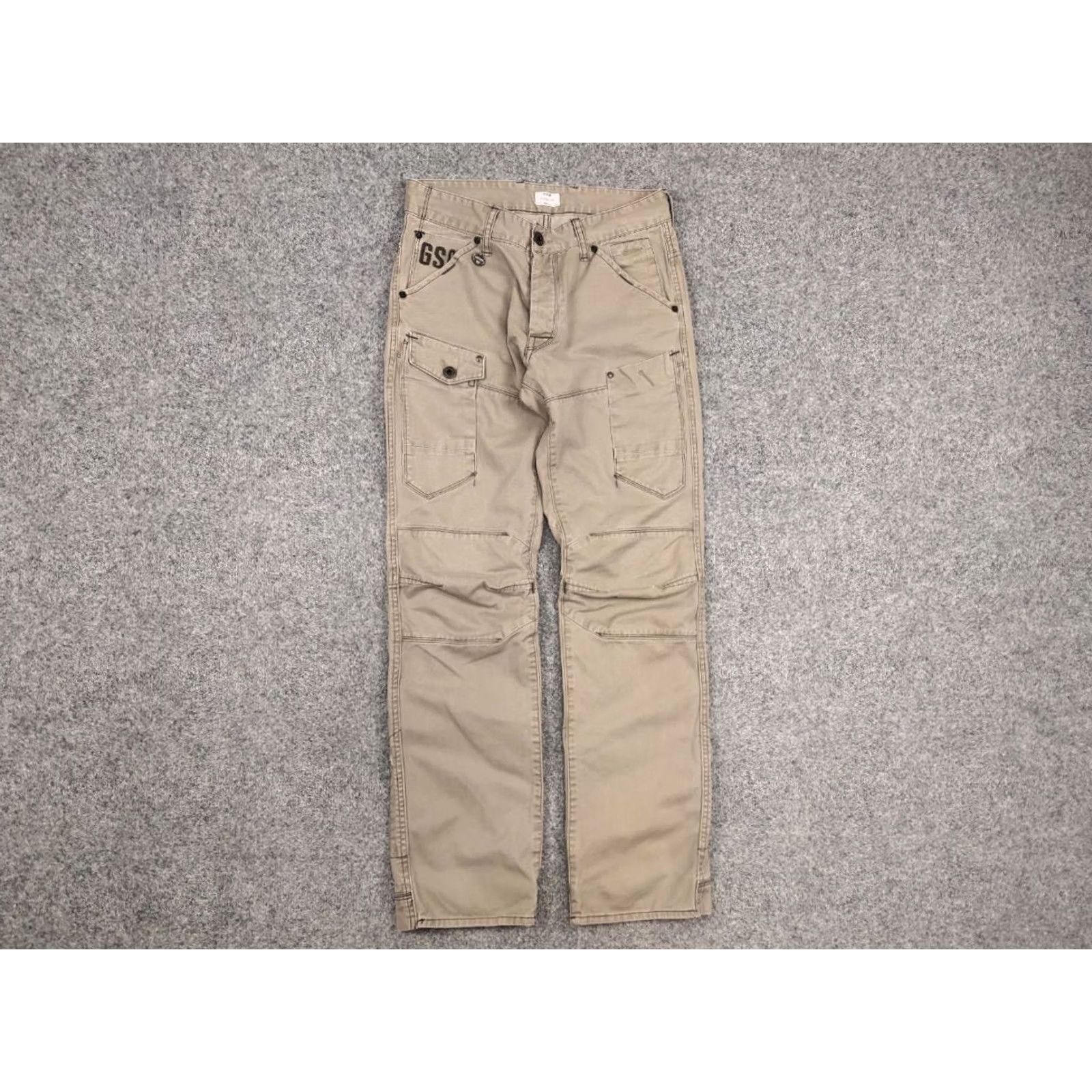 G-Star VINTAGE G-Star RAW 3D TAPERED COJ Dark Beige Canvas Cargo Pants Mens 30 Beige 5-Pocket Cargo 3D Army Stars 3301 Elwood 5620 Size US 30 / EU 46 - 4 Thumbnail