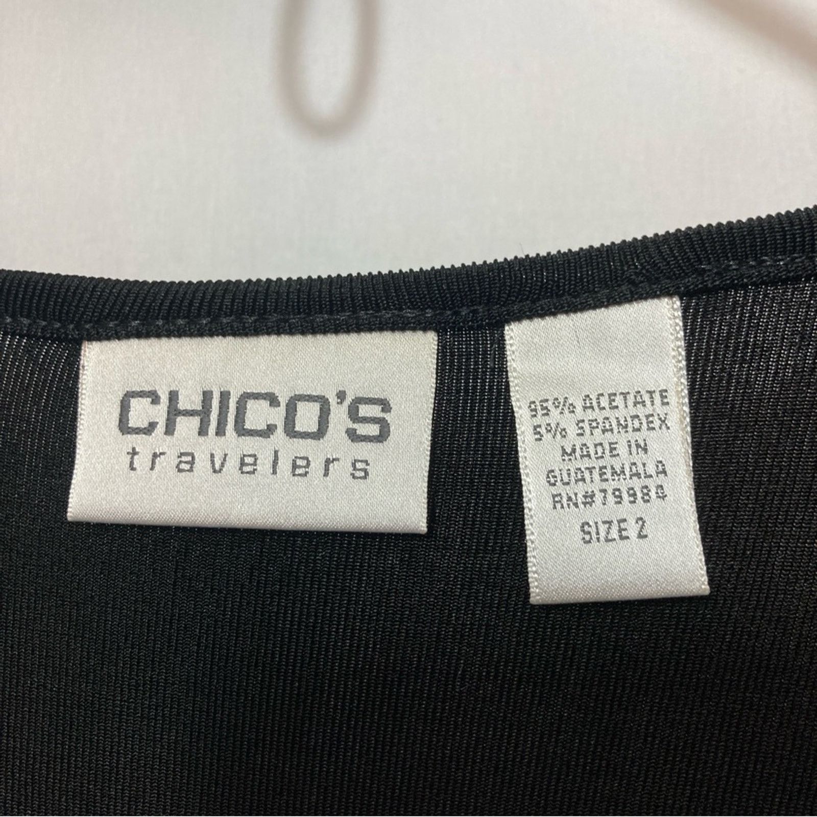 Other Chico’s Travelers Black Gold Floral Long Sleeve V-neck Top Size L / US 10 / IT 46 - 3 Thumbnail