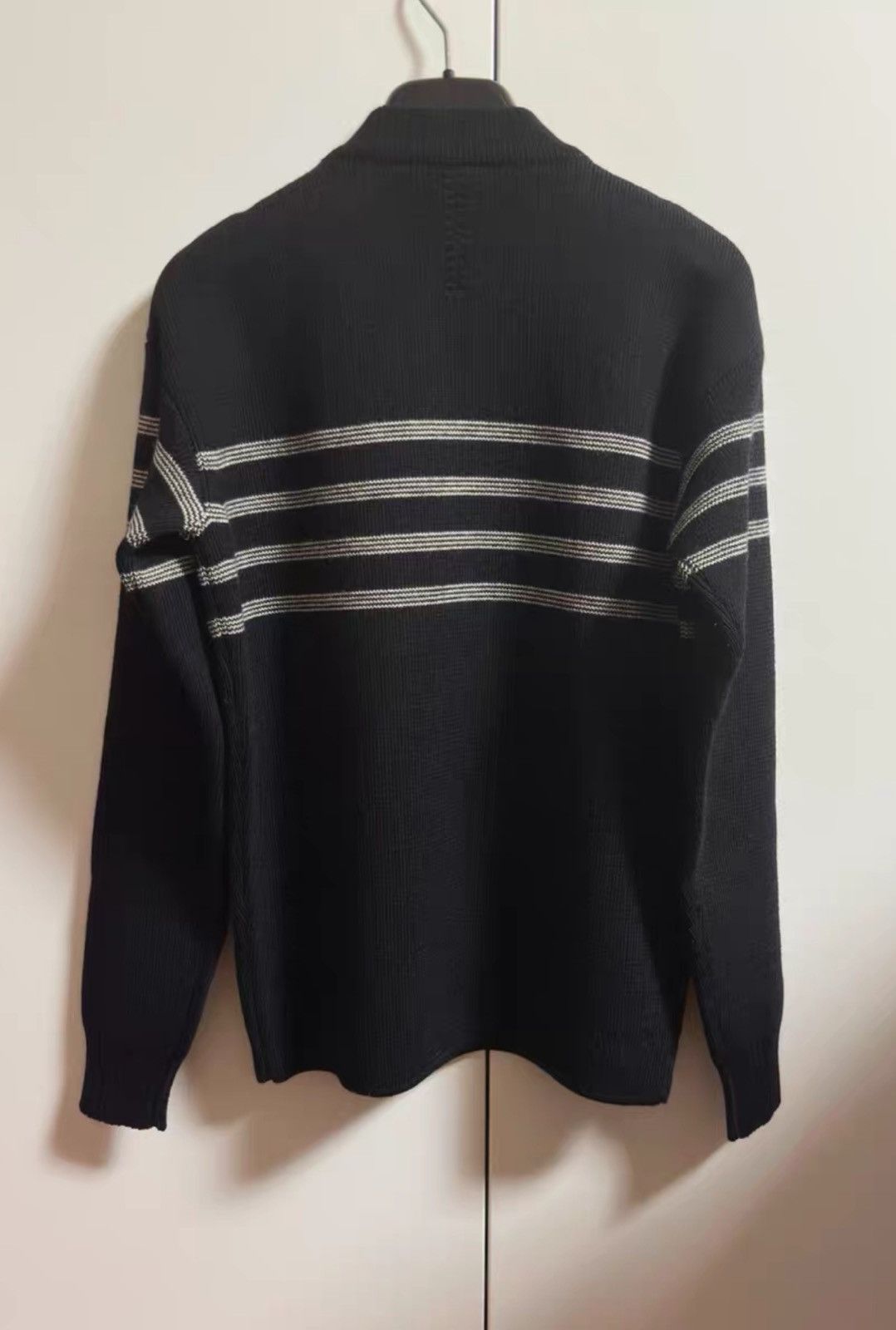 Saint Laurent Paris Saint Laurent 2016FW Black Striped Shoulder Button Wool Knit Size US S / EU 44-46 / 1 - 2 Thumbnail