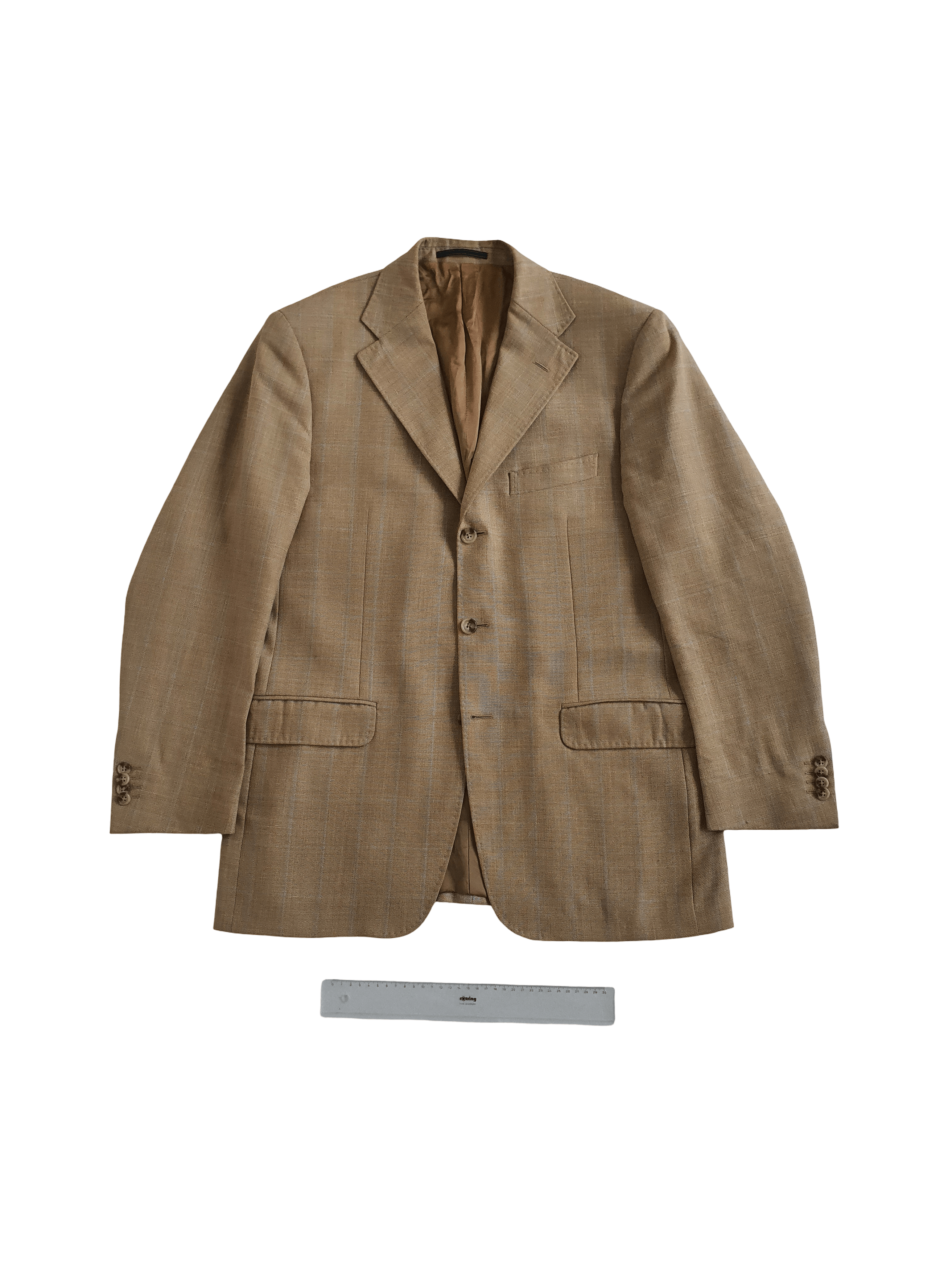 Corneliani CC - Vintage Windowpane Sports Coat Jacket - Wool Silk Linen Size 40R - 1 Thumbnail