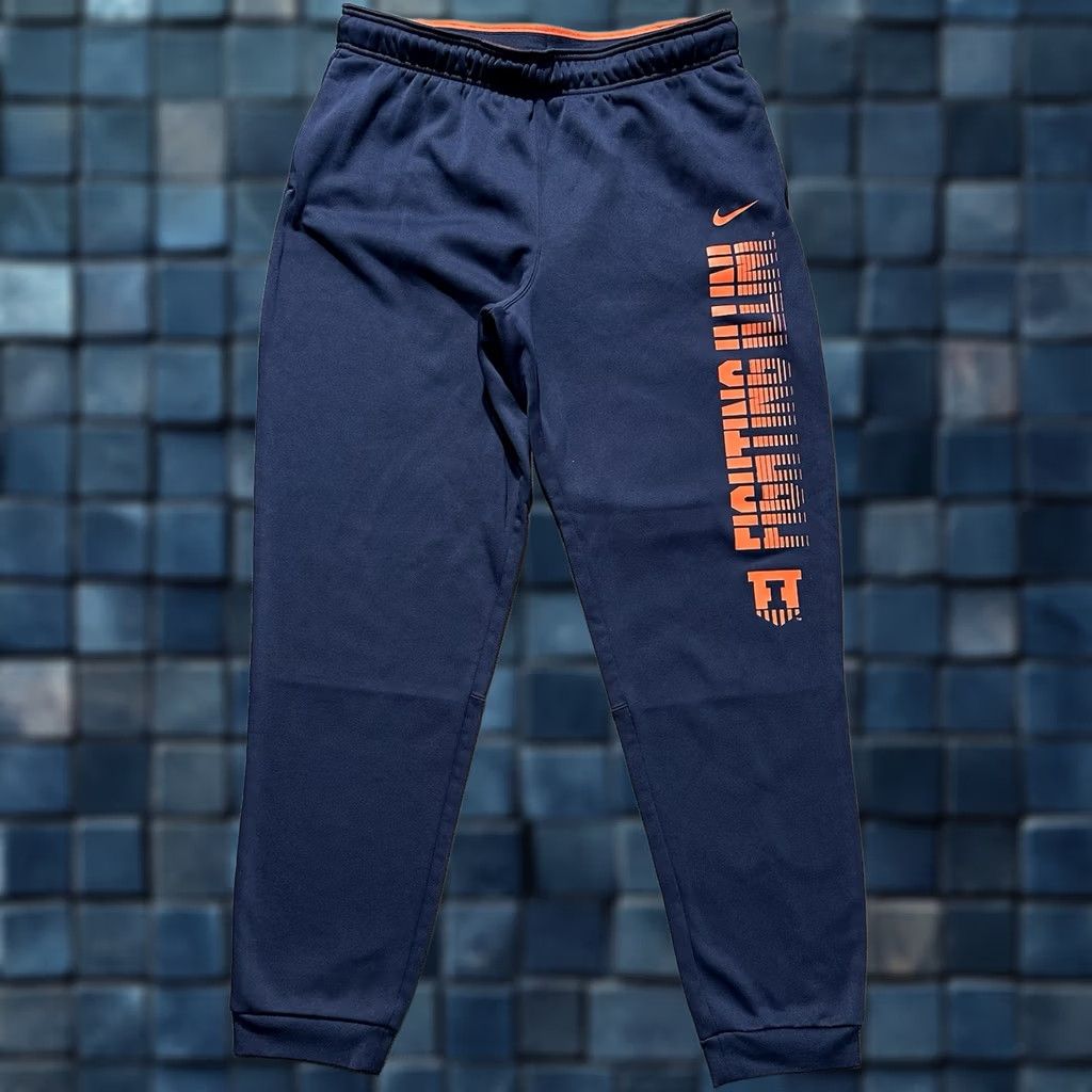 Nike Nike Dri-FIT Fighting Illini Pants Mens L Blue Sweatpants, Athletic, Pockets, 30" Inseam, 34" Waist, Fleece, Tapered, Regular, Vinyl? Size US 34 / EU 50 - 1 Thumbnail