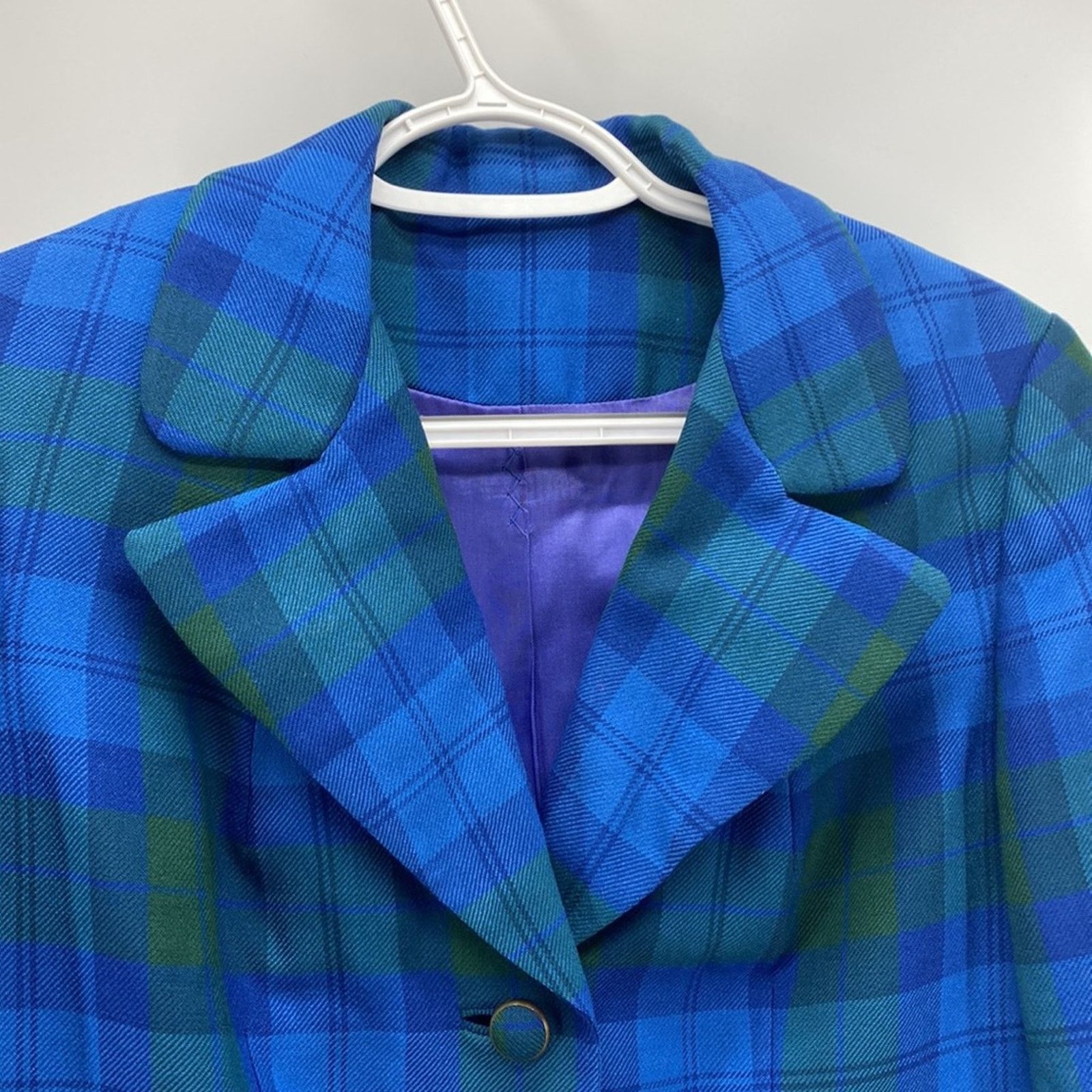 Vintage Vintage Al Jean wool plaid fitted blazer 80s academia size S Size S / US 4 / IT 40 - 4 Thumbnail