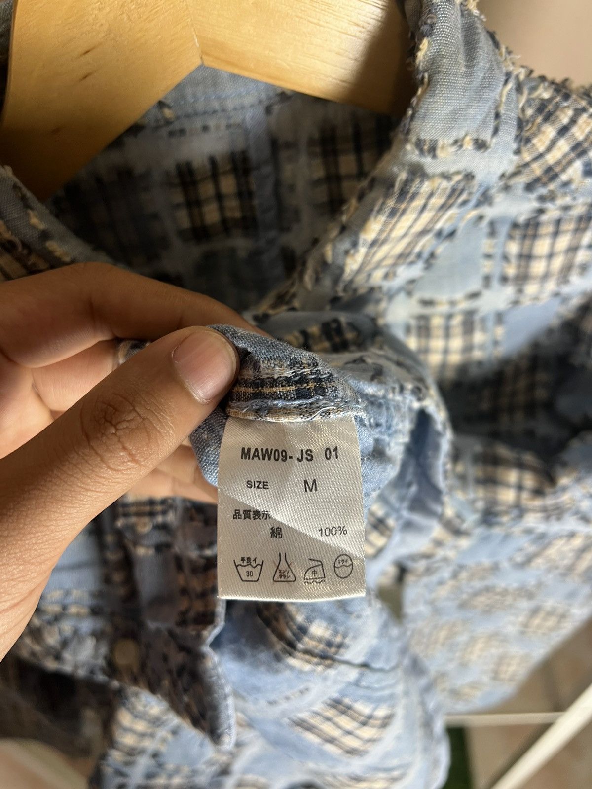 Japanese Brand × Vintage Japanese Brand Button Up Shirt Patchwork Size XS / US 0-2 / IT 36-38 - 8 Thumbnail