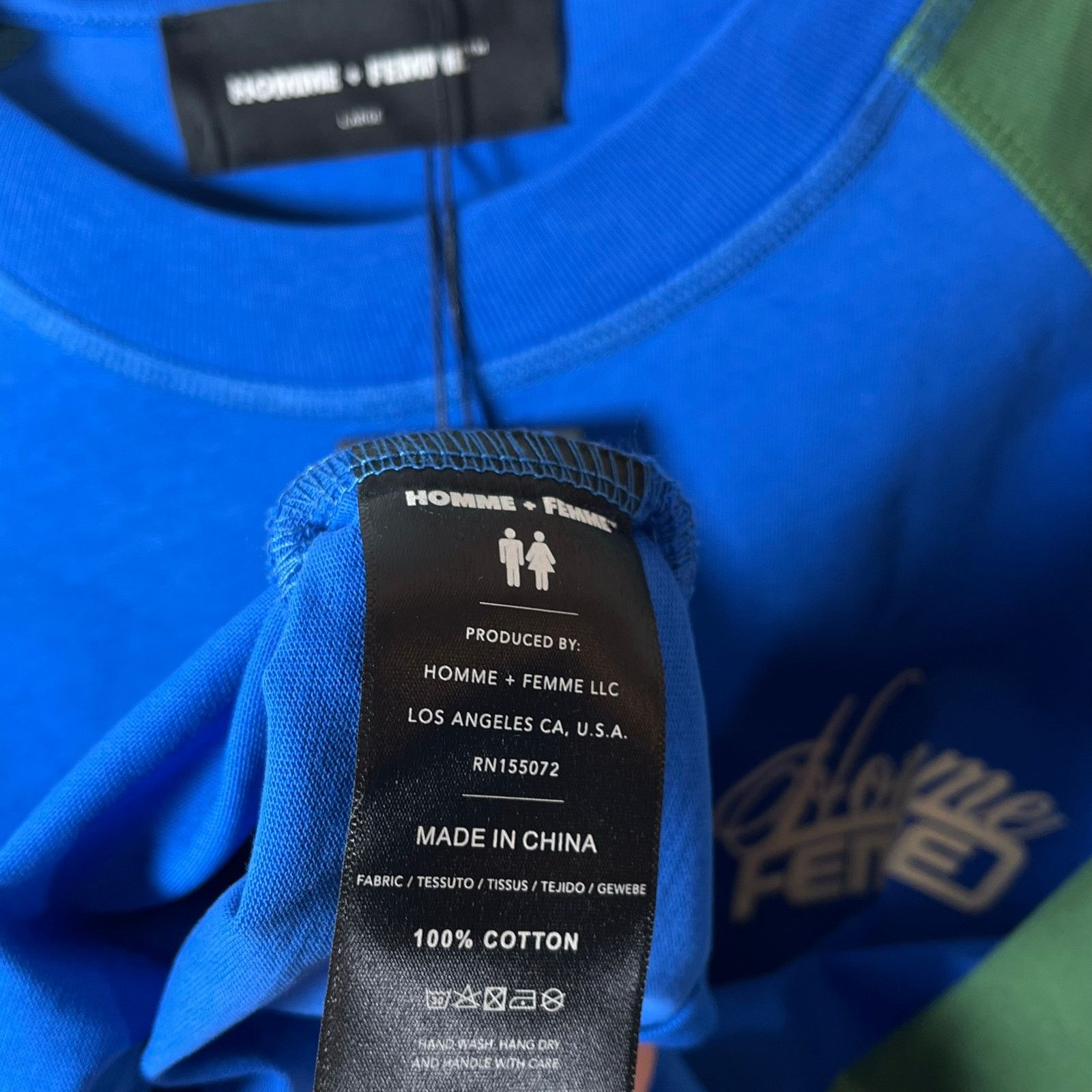 Homme + Femme La •NWT• Homme + Femme LA • Men’s L Westwood Ragland Tee 💙💚 Size US L / EU 52-54 / 3 - 8 Thumbnail