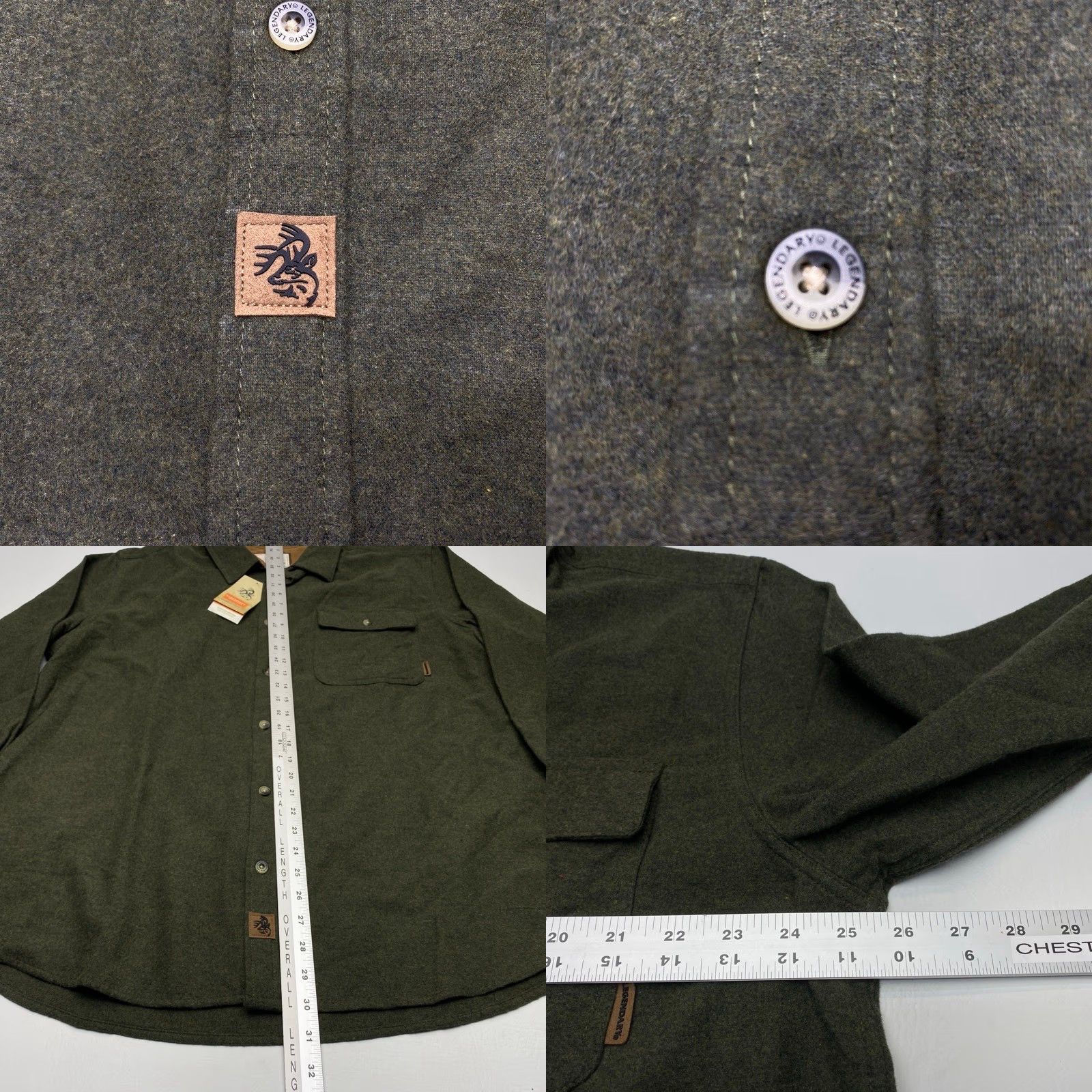 Vintage LEGENDARY WHITETAILS Buck Camp Flannel Chamois Shirt Mens XL Green NWT 8022 Buck Camp Flannel Chamois Shirt Mens XL Green NEW 8022 Size US XL / EU 56 / 4 - 8 Thumbnail