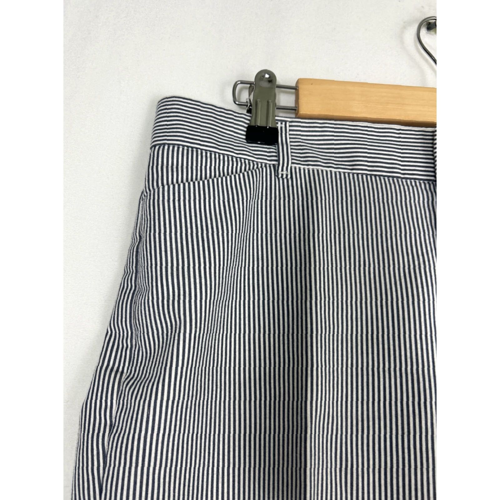 Gap Gap Pants Slim Cropped Women's 4 Multicolor Blue White Pinstripe 32x27 Cotton Straight Inseam 27 In. Size 27" / US 4 / IT 40 - 4 Thumbnail