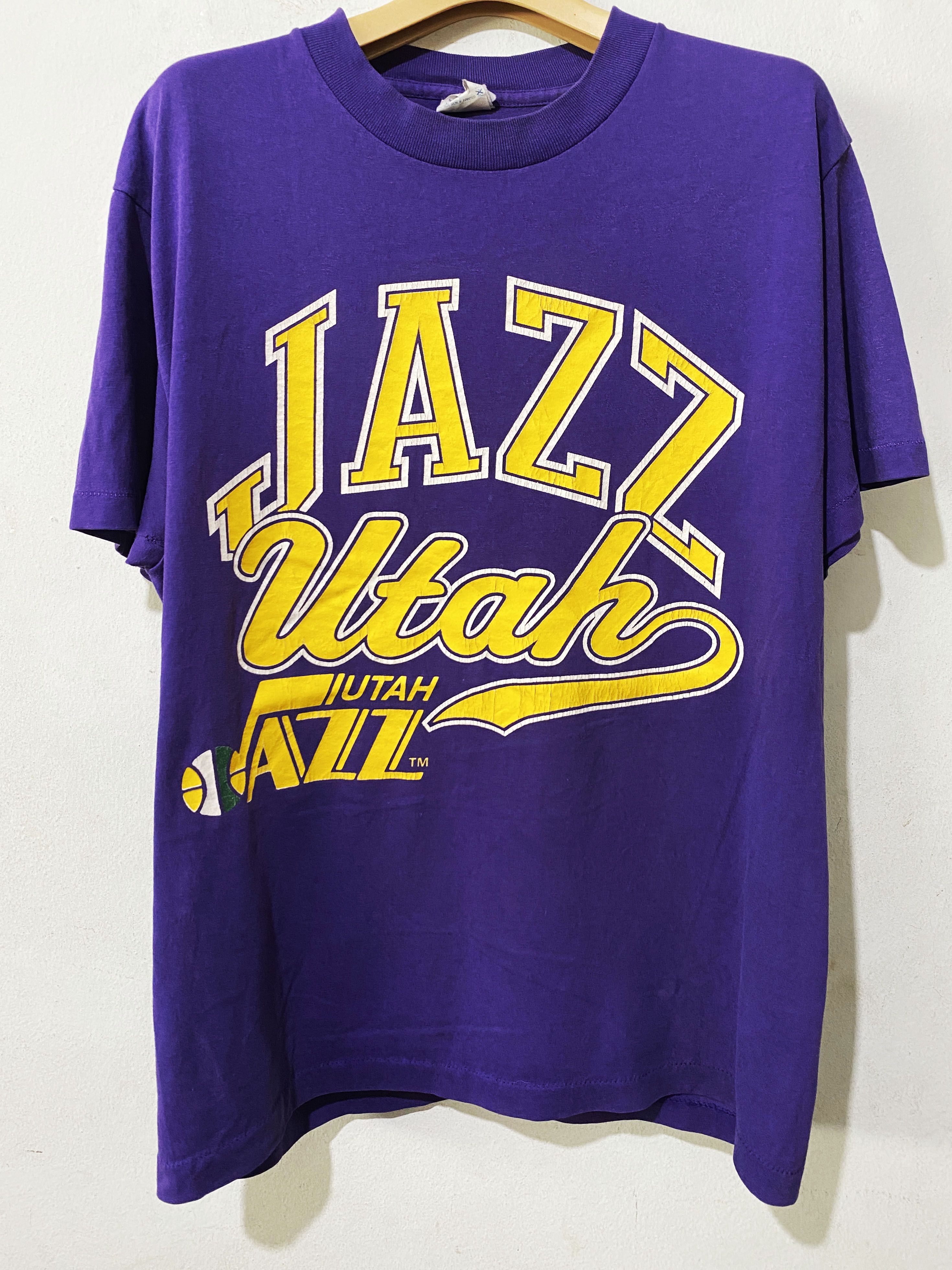 NBA × Vintage Vintage 90s Utah Jazz NBA T-shirt Size US L / EU 52-54 / 3 - 1 Thumbnail