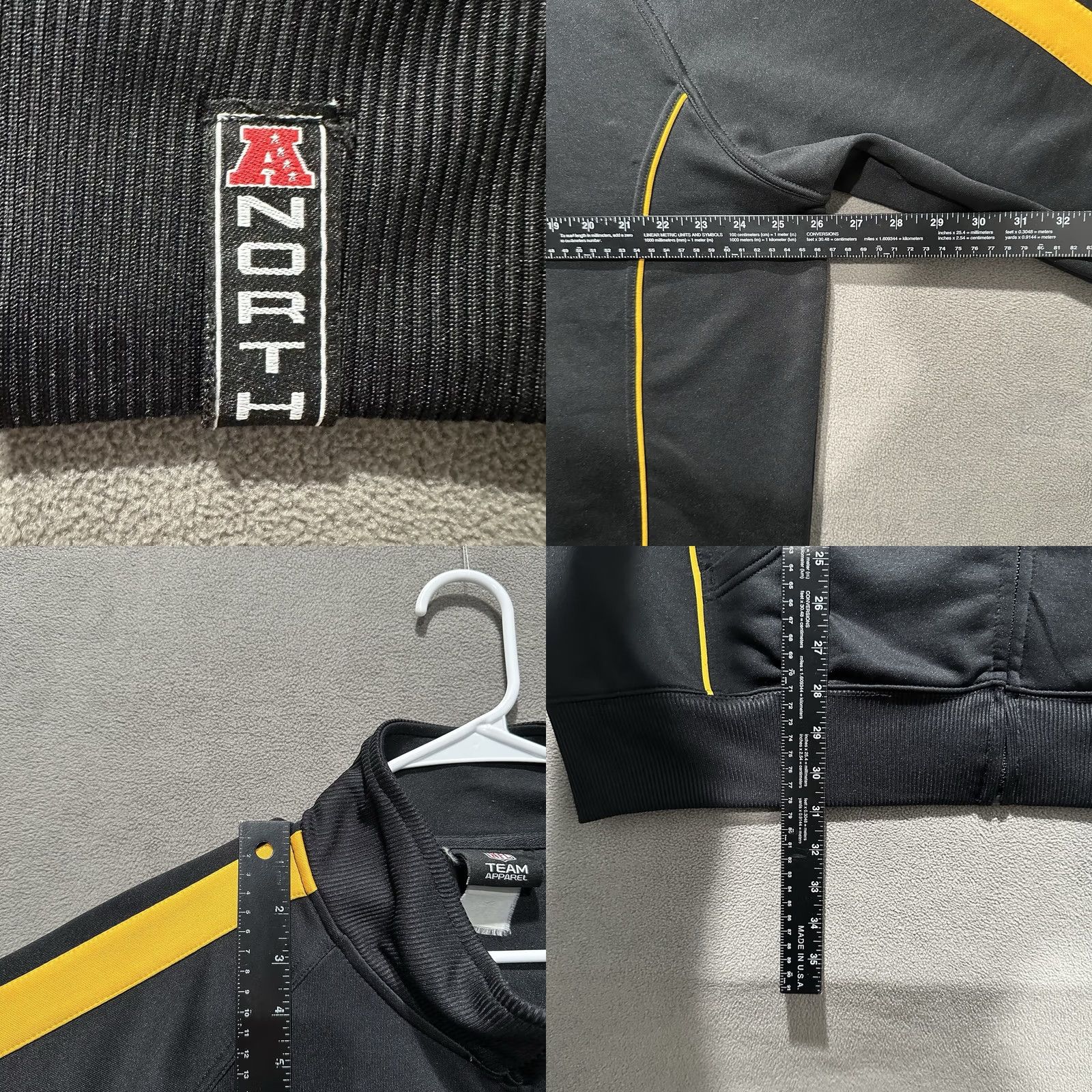 NFL NFL Pittsburgh Steelers Track Jacket Men 2XL Black Yellow Full Zip Spellout Logo Size US XXL / EU 58 / 5 - 8 Thumbnail
