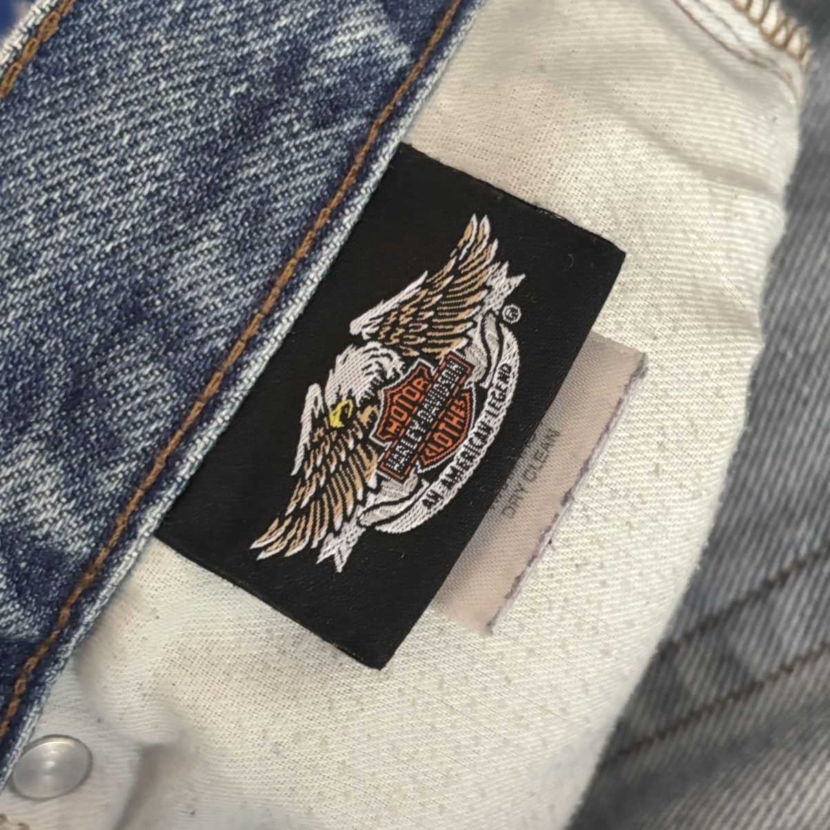 Harley Davidson Vintage 90’s Harley Davidson Baggy Jeans Y2K Punk Moto Size US 34 / EU 50 - 8 Thumbnail