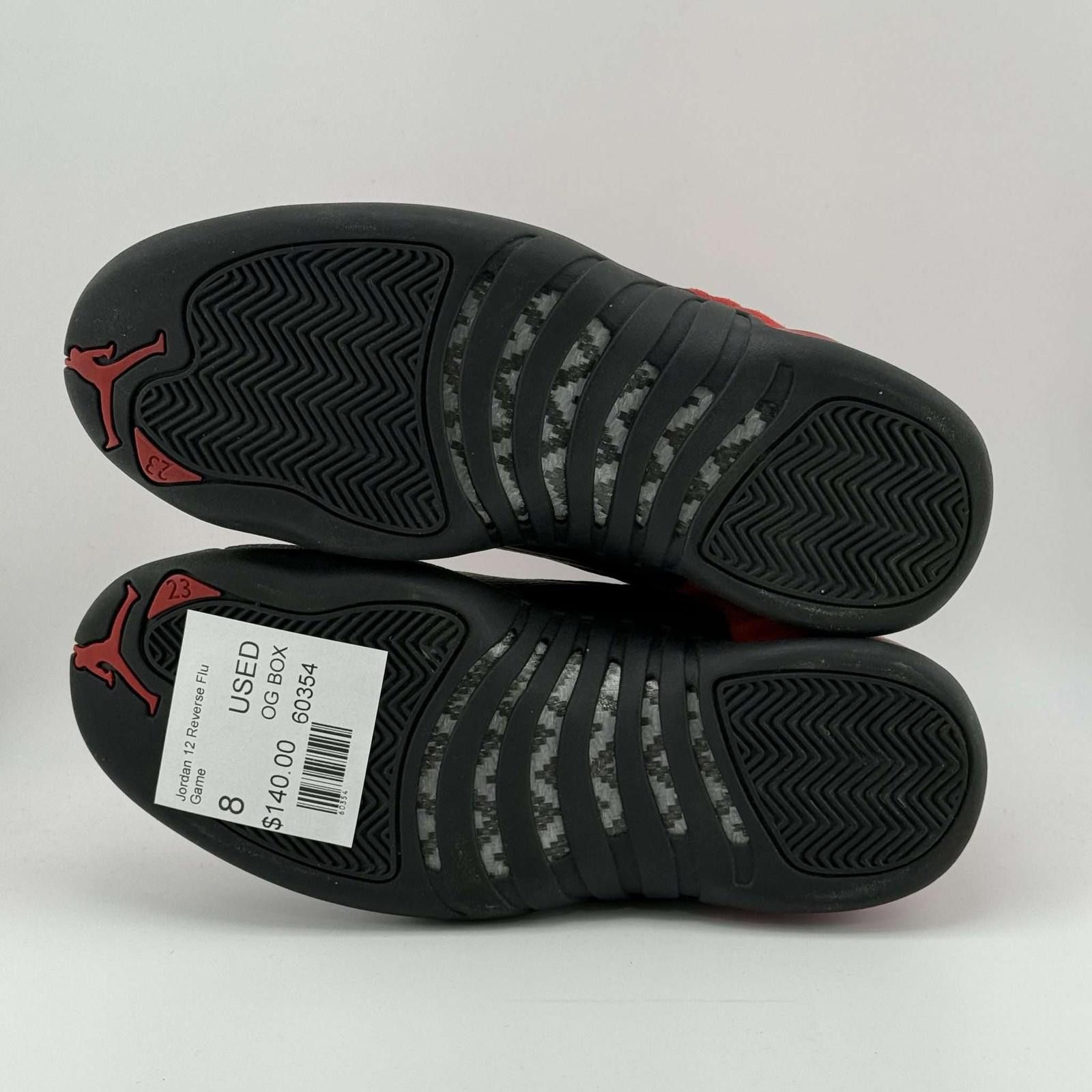 Jordan Brand Air Jordan 12 Reverse Flu Game Varsity Red/Black US 8 Used Size US 8 / EU 41 - 6 Thumbnail