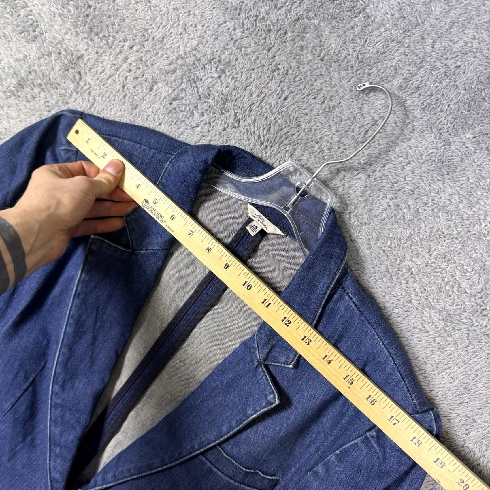 Vintage LL Bean Chore Jacket Womens 18 Blue Denim Blazer Equestrian Field Barn Cargo Size XXL / US 16-18 / IT 52-54 - 6 Thumbnail