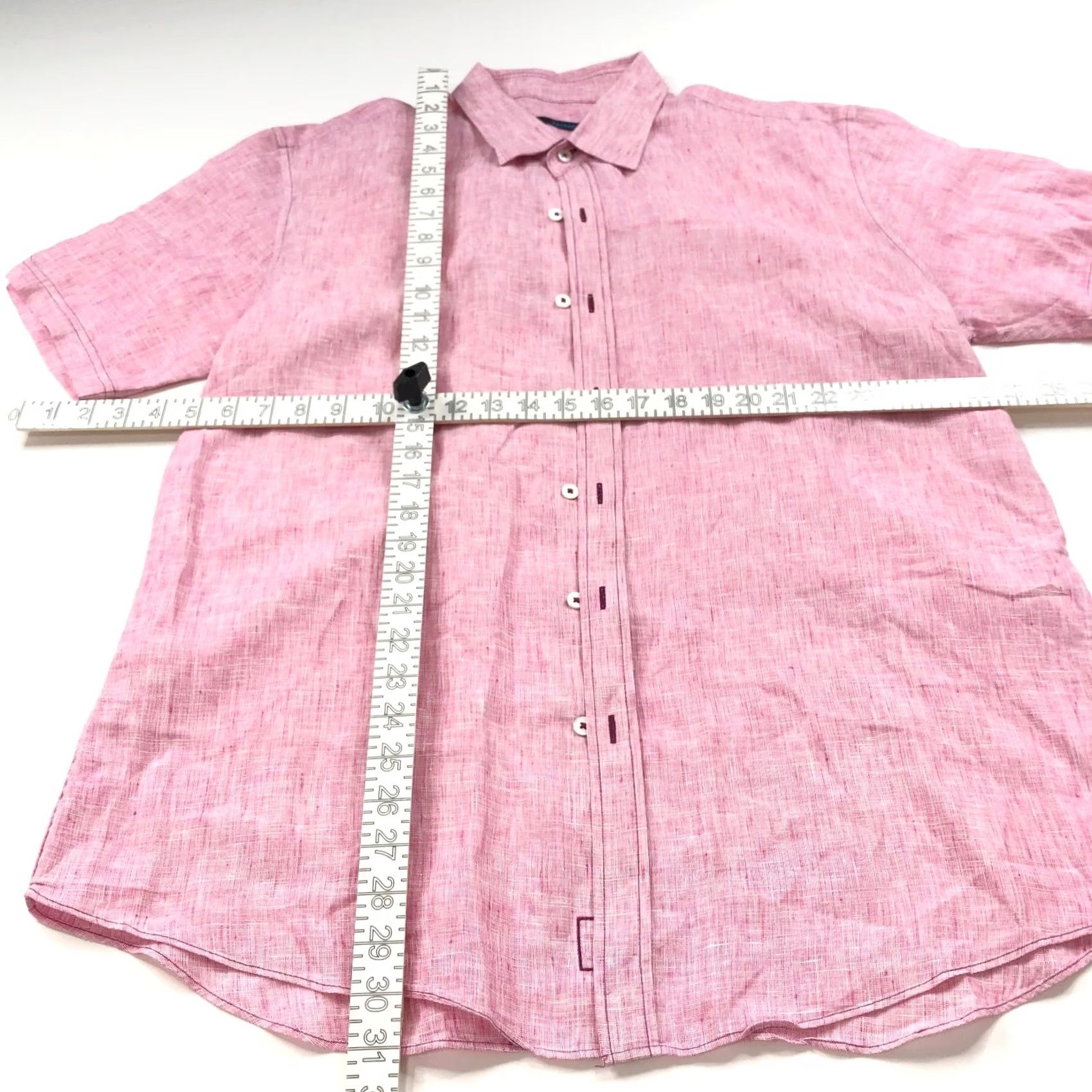 Vintage ZACHARY PRELL Shirt XL 100% Linen Button Short Sleeve Collared Red Mint Plaid Casual Mens Shirt X-Large Size US XL / EU 56 / 4 - 3 Thumbnail