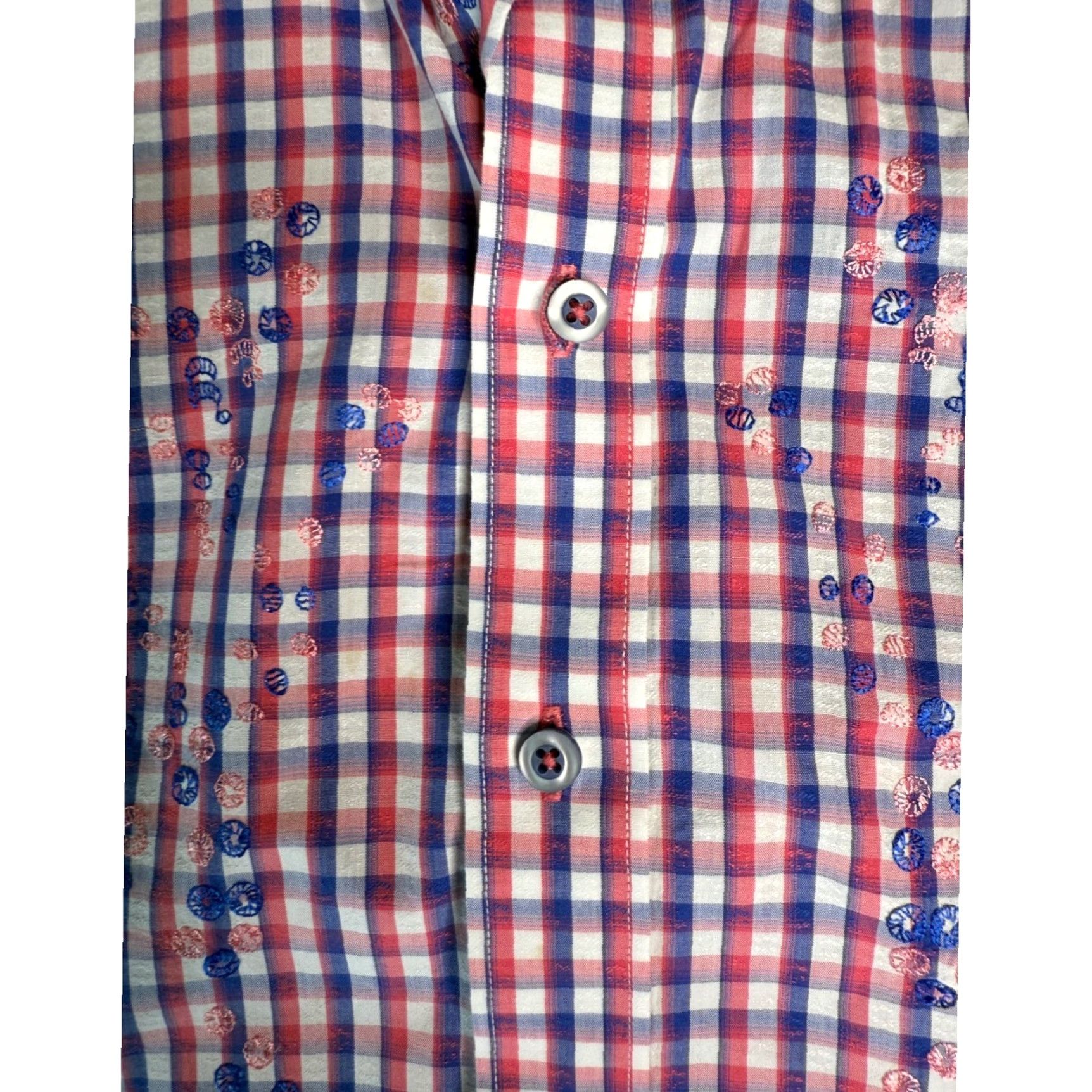 Robert Graham Robert Graham Button-Down Shirt Plaid Embroidered Long Sleeve Red Large Size US L / EU 52-54 / 3 - 6 Thumbnail