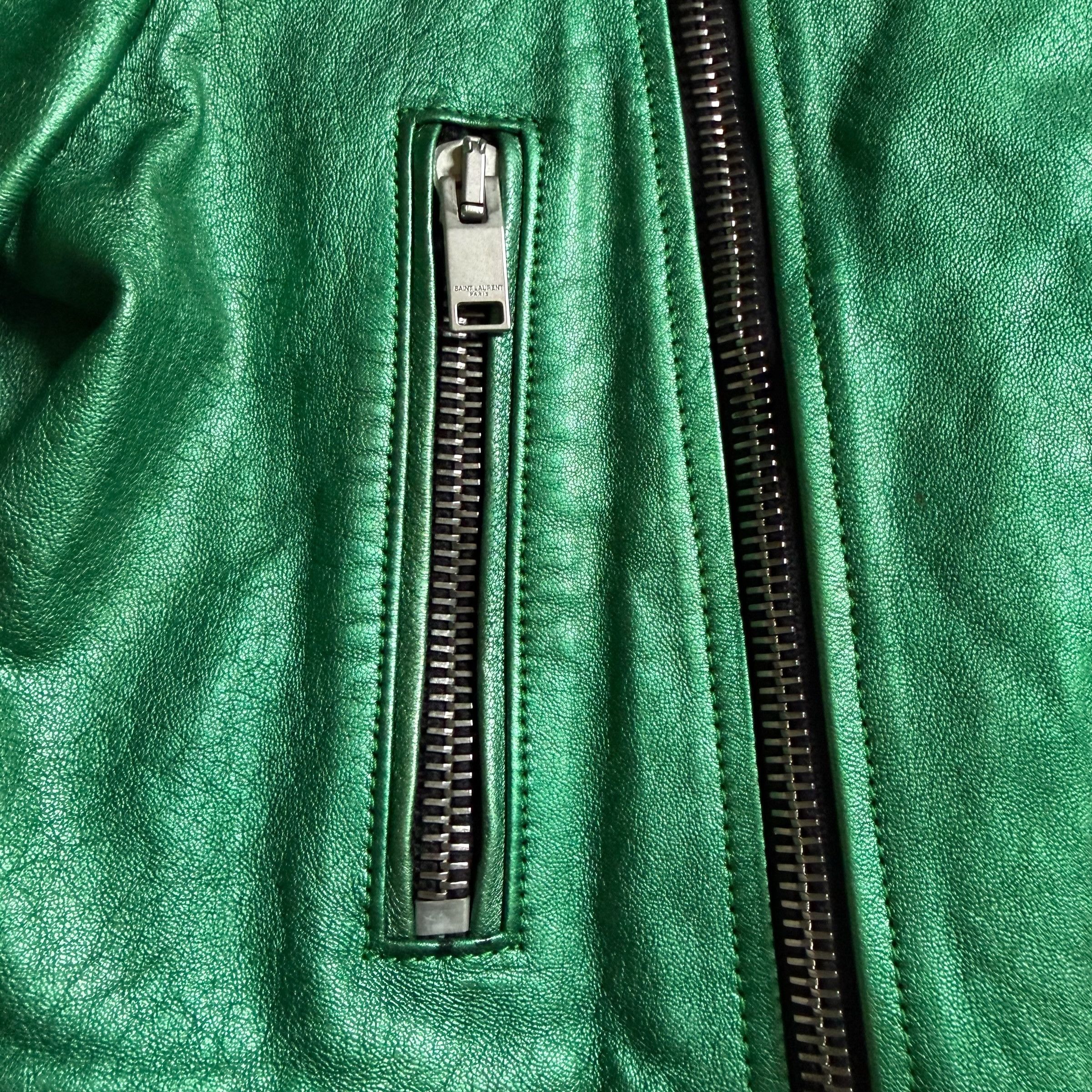 Yves Saint Laurent SAINT LAURENT 2013 HEDI SLIMANE LEATHER BIKER JACKET Size S / US 4 / IT 40 - 10 Thumbnail