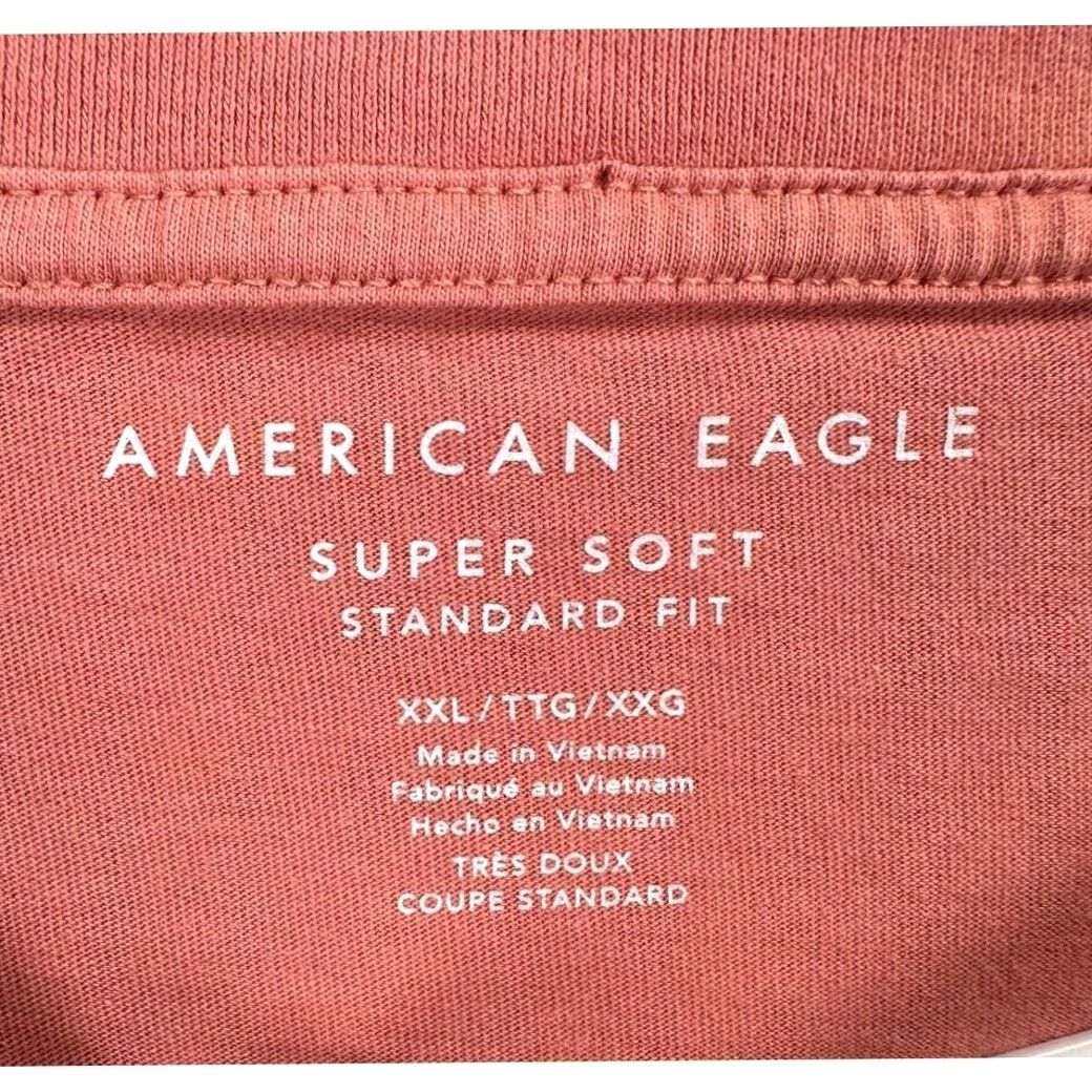 Vintage American Eagle T-Shirt Mens 2XL Pink Graphic Print Short Sleeve Crew Neck Standard Fit Tee Size US XXL / EU 58 / 5 - 5 Thumbnail