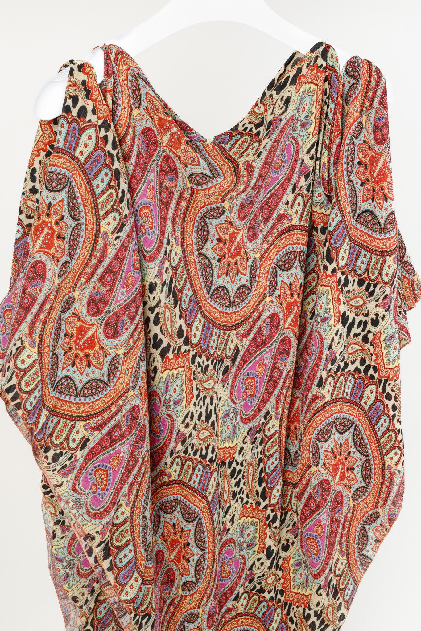 Etro Etro Orange Paisley Silk Poncho Caftan Tunic Dress Size M / US 6-8 / IT 42-44 - 3 Thumbnail
