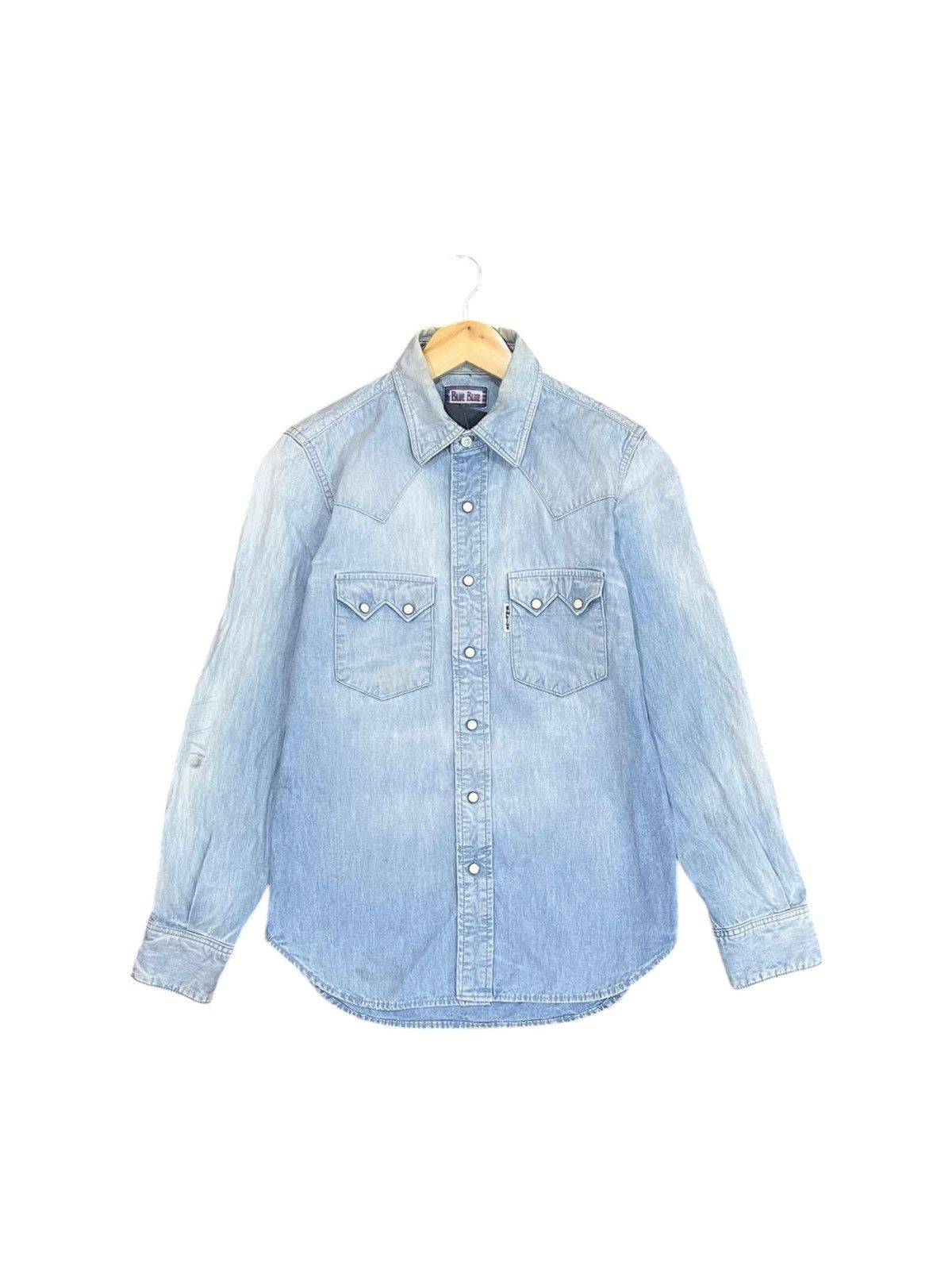 Blue Blue Japan × Japanese Brand × Vintage Vtg Blue Blue Japan Western Shirt Size US S / EU 44-46 / 1 - 1 Thumbnail