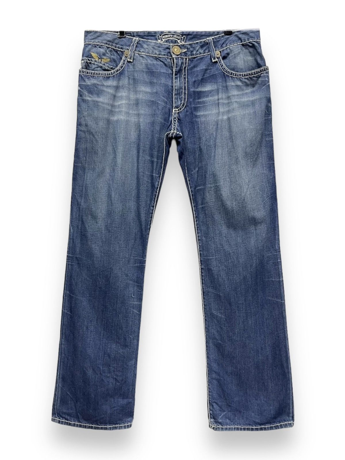 Robins Jeans 🔥ROBIN’S JEANS Gold Wings Embroidered Big Stitch Distressed Size US 38 / EU 54 - 2 Thumbnail