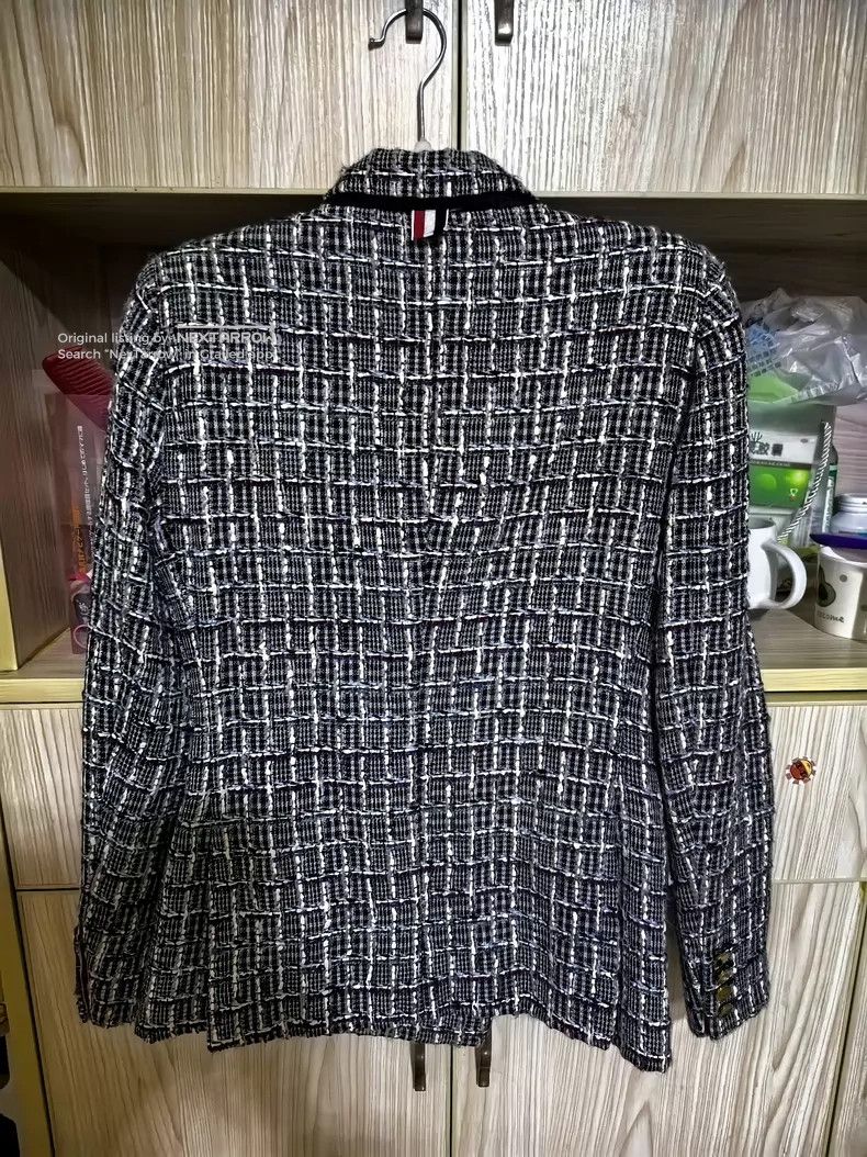 Thom Browne Thom Browne Multi Wool Silk Striped Plaid Fitted Blazer Size Size L / US 10 / IT 46 - 2 Thumbnail