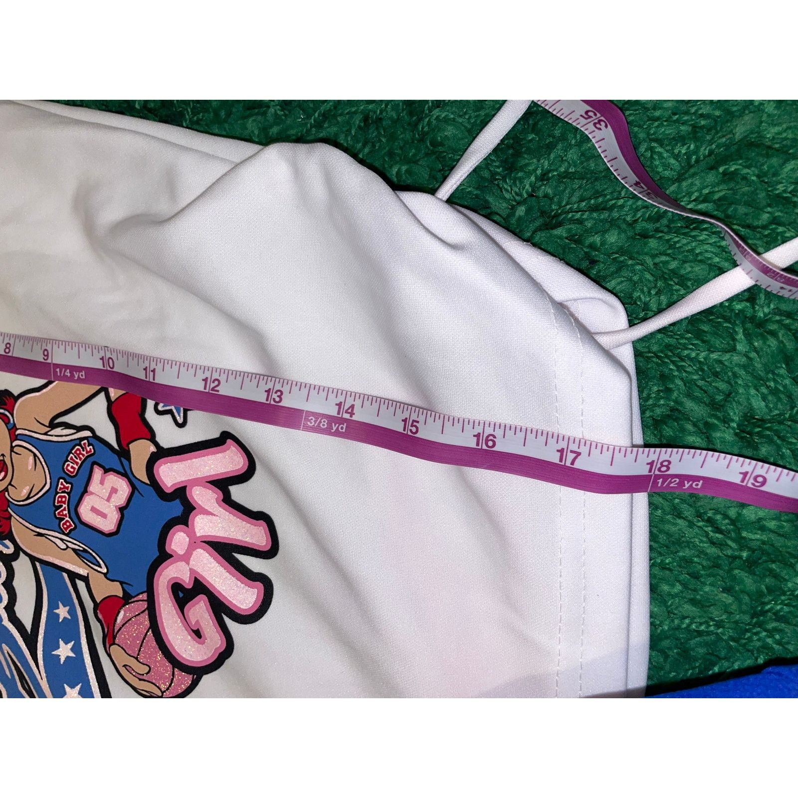 Vintage Y2K Baby Girl Top White Blue Hooded Shirt Tee 2000s 10 Size L / US 10 / IT 46 - 11 Thumbnail
