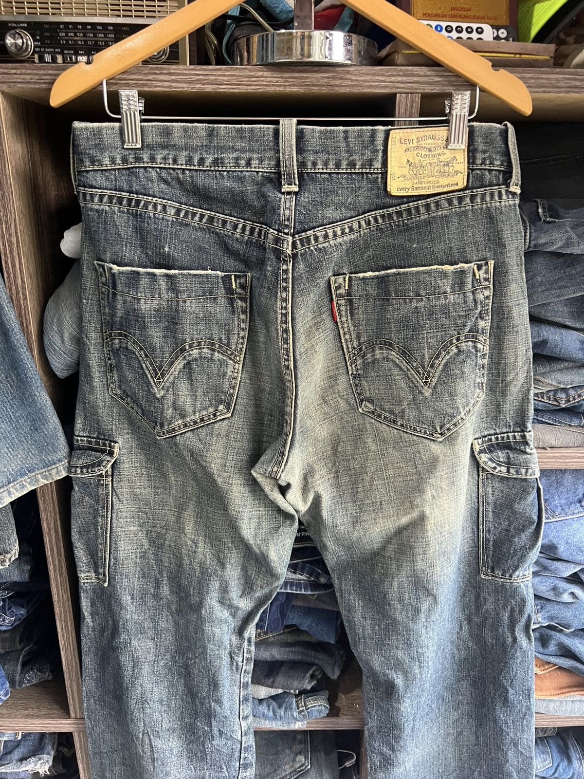 Levi's 🔥Rare Vintage Levis Sanforized Distressed Cargo Denim Size US 34 / EU 50 - 13 Thumbnail