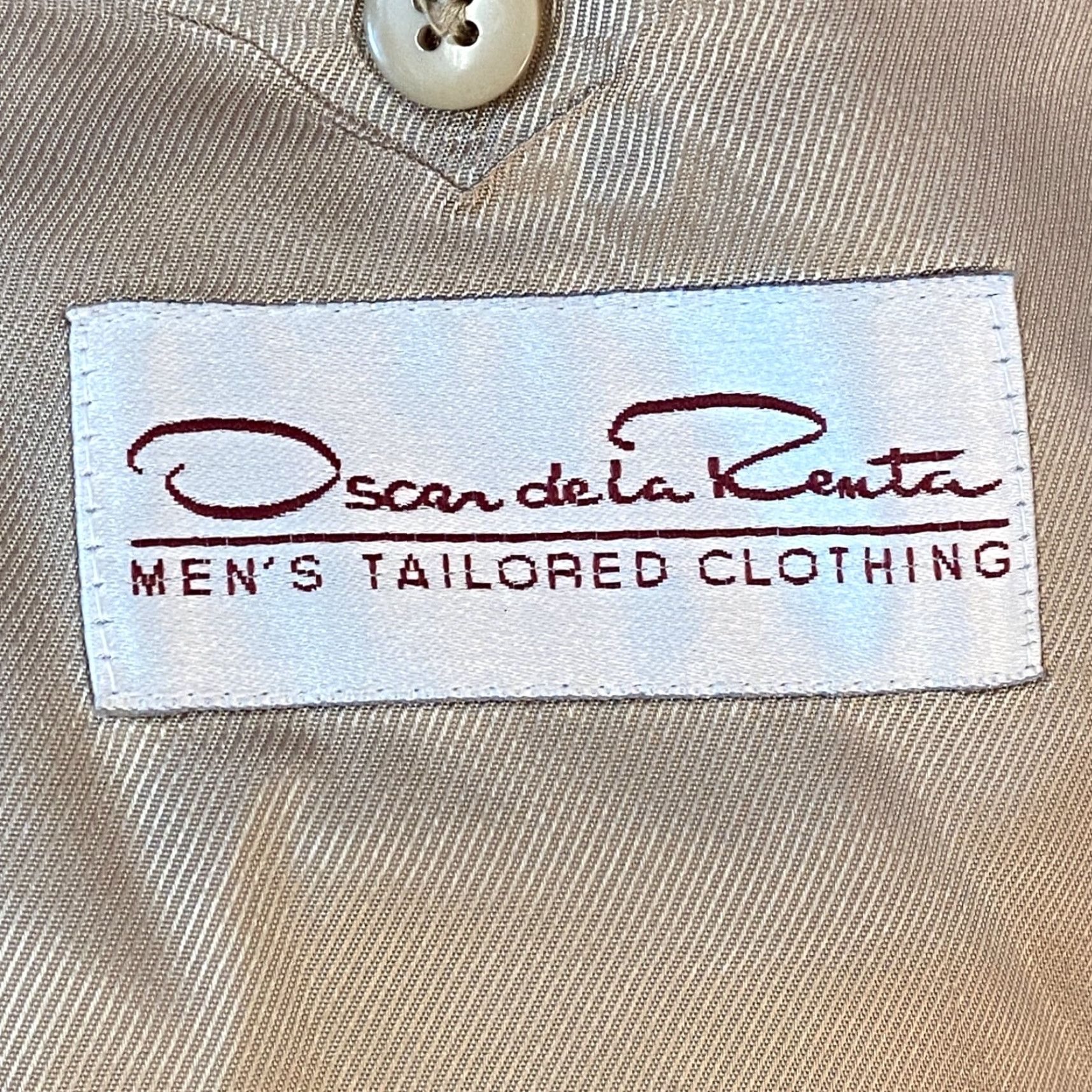 Oscar De La Renta Oscar de la Renta Blazer Mens 42L Wool Tweed Houndstooth Brown 2 Button Jacket Size 42R - 3 Thumbnail