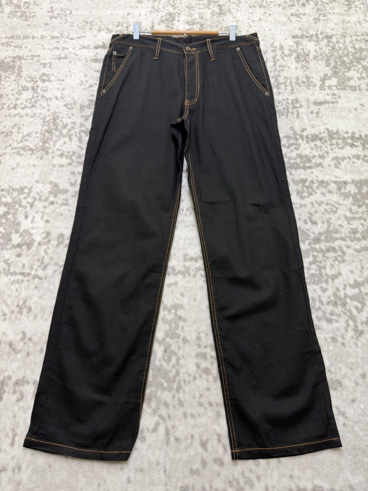 JNCO Dog Hunting Y2K Baggy Black Denim Embroidered Graphic Jeans Size US 34 / EU 50 - 2 Thumbnail