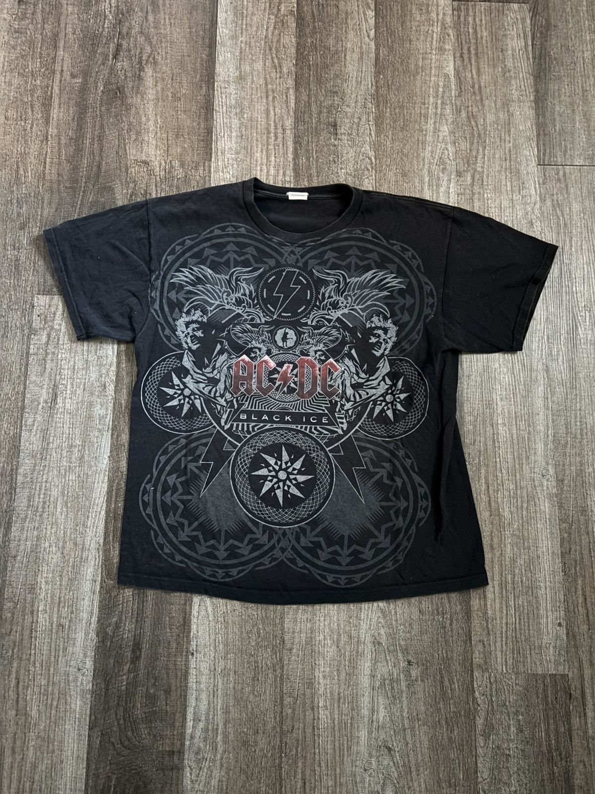 AC/DC 2000s AC/DC All Over Print Black Ice Graphic Tee Size US XL / EU 56 / 4 - 1 Thumbnail