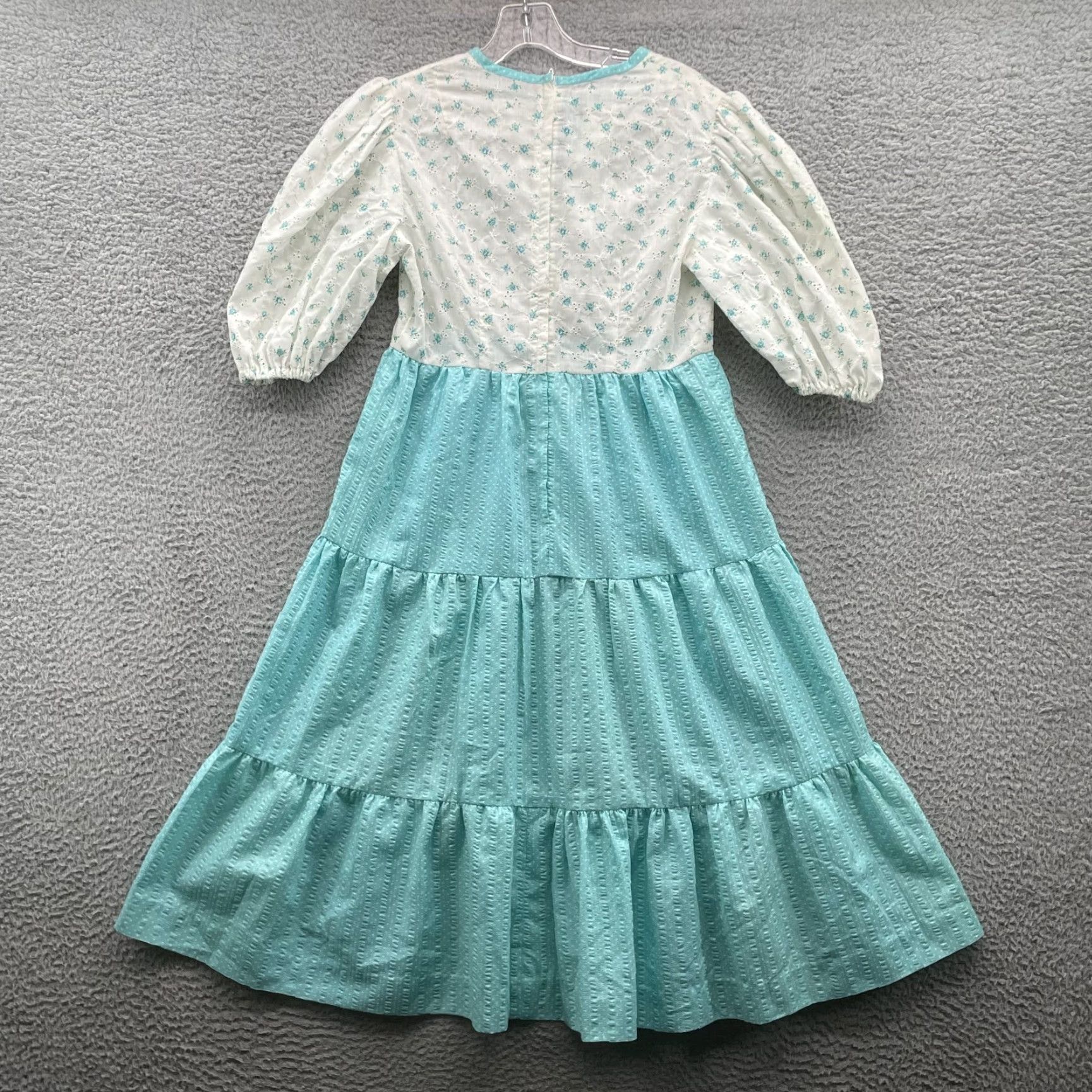 Vintage VINTAGE Hand Made Prairie Dress Women's Small Blue Cottage Church Garden Modest Dress Size S / US 4 / IT 40 - 2 Thumbnail