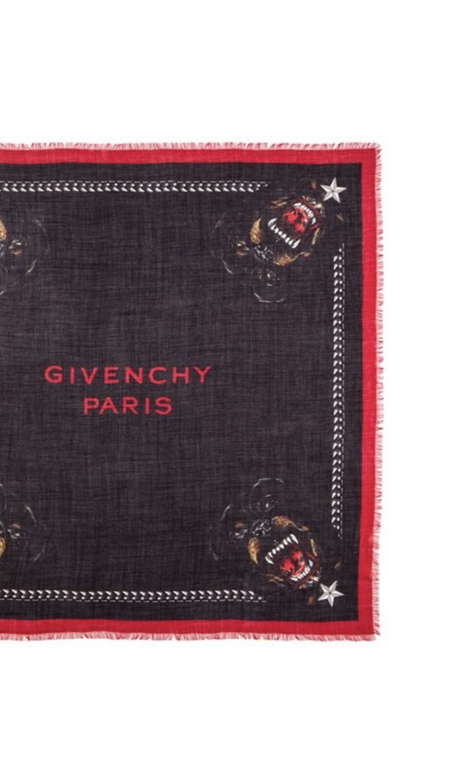 Givenchy GIVENCHY Rottweiler Stars & Chain Cashmere Scarf wool Demna Size ONE SIZE - 1 Thumbnail
