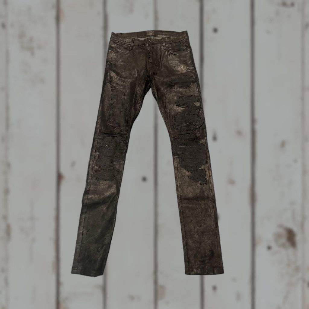 Vintage VINTAGE Road To Awe Lambskin Leather Mid Rise Skinny Pants Jeans 29x32 Black Size 29" - 1 Thumbnail
