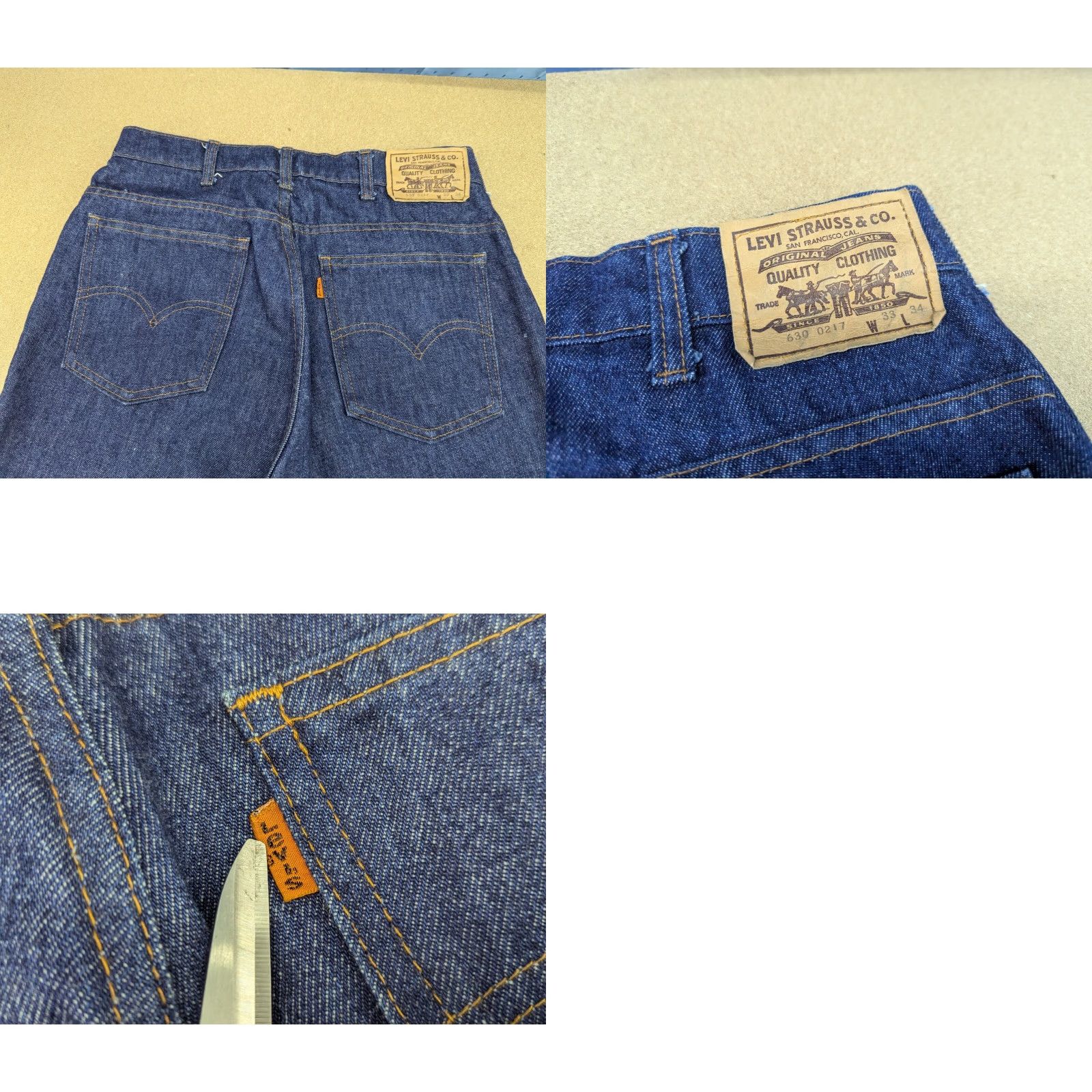 Levi's VINTAGE Levi's 630 Jeans Mens W31 L26.5 Blue Denim Mid Rise Orange Tab Straight 80s rarity Men Blue Jeans Size US 31 - 9 Thumbnail