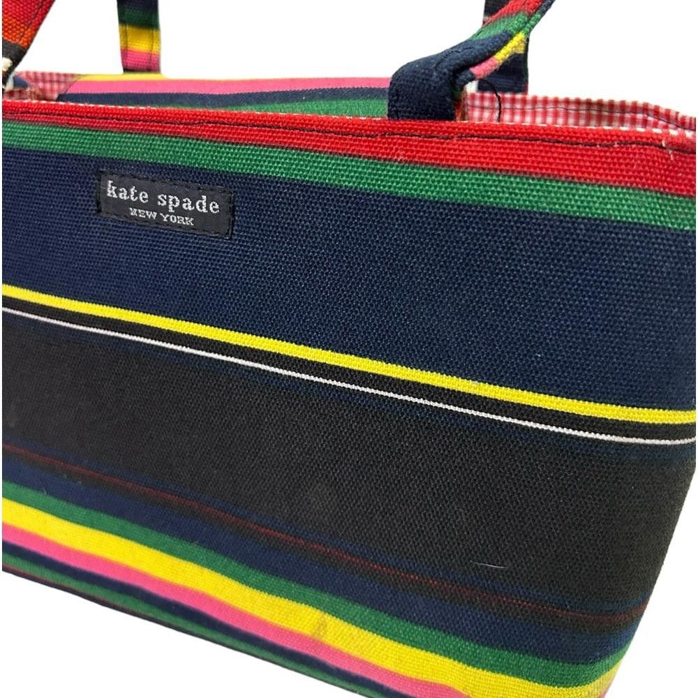 Designer kate spade l Vintage 1980’s Striped Cloth Handbag Size ONE SIZE - 2 Thumbnail