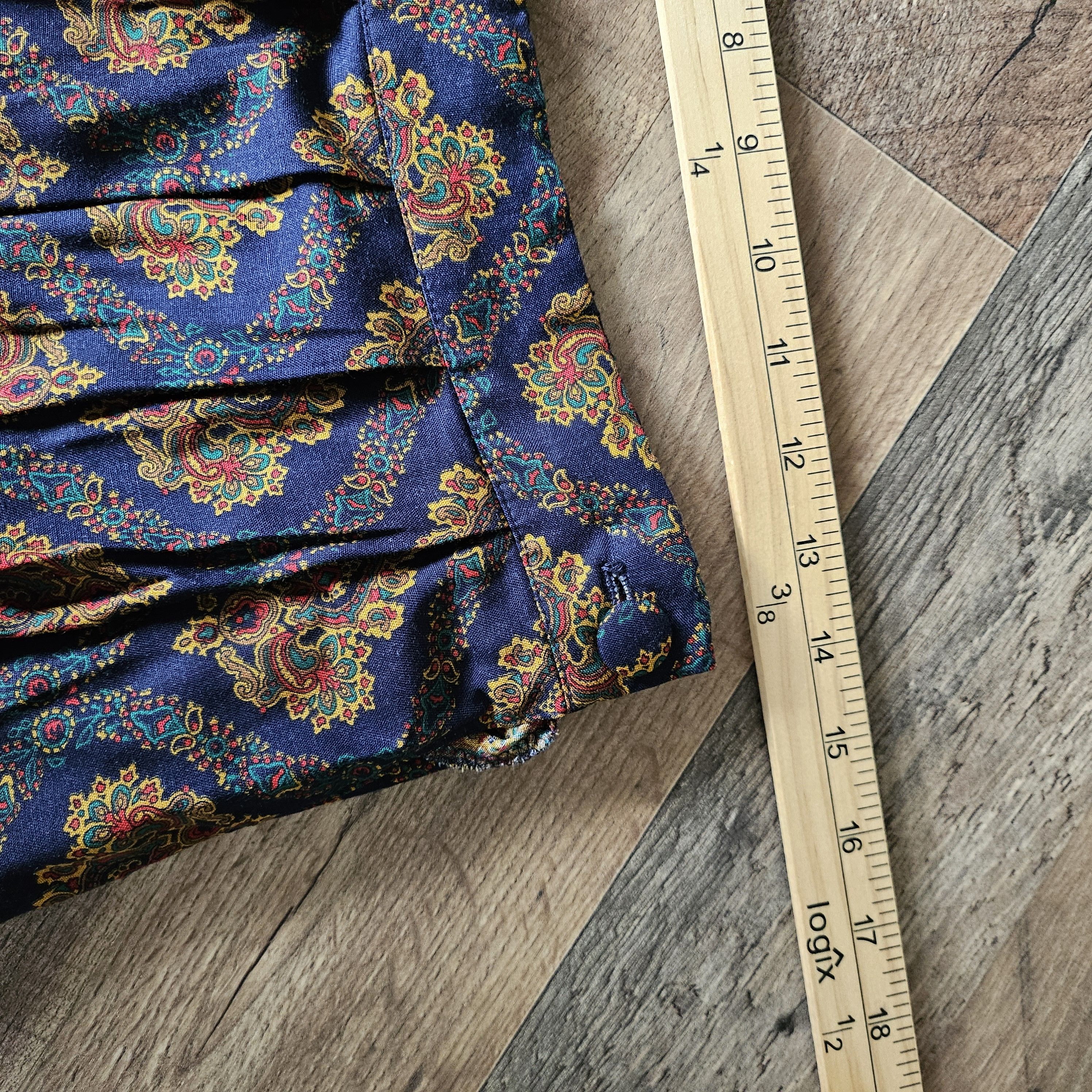 Vintage × Worthington Vintage Worthington Woman's Blue Paisley Pleat Skirt Size 28" / US 6 / IT 42 - 6 Thumbnail