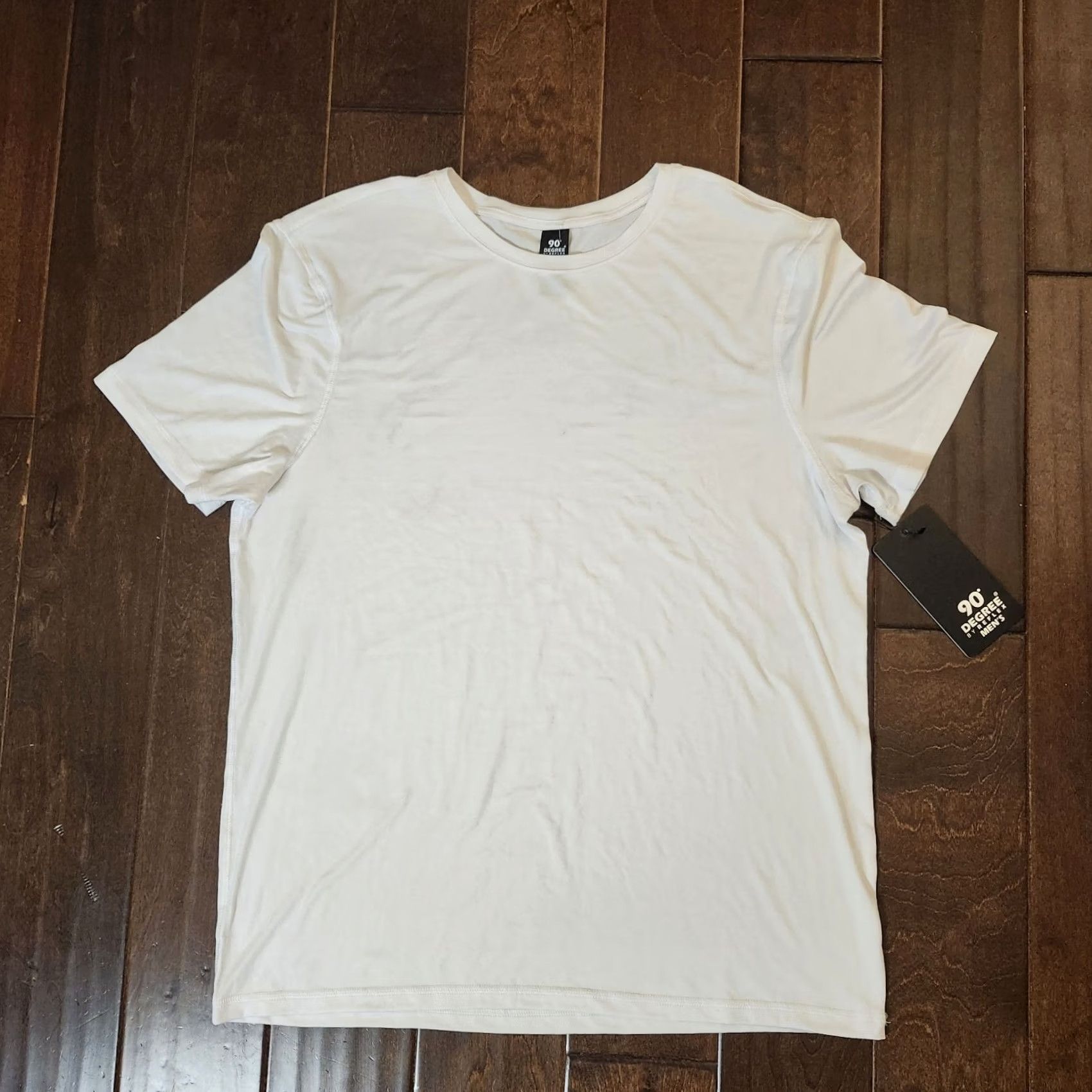 Vintage 90 Degree By Reflex Men's White T-shirt Tee L Short Sleeve Crew Neck Solid Breathable Easy Care Regular Fit NWT Size US L / EU 52-54 / 3 - 2 Thumbnail