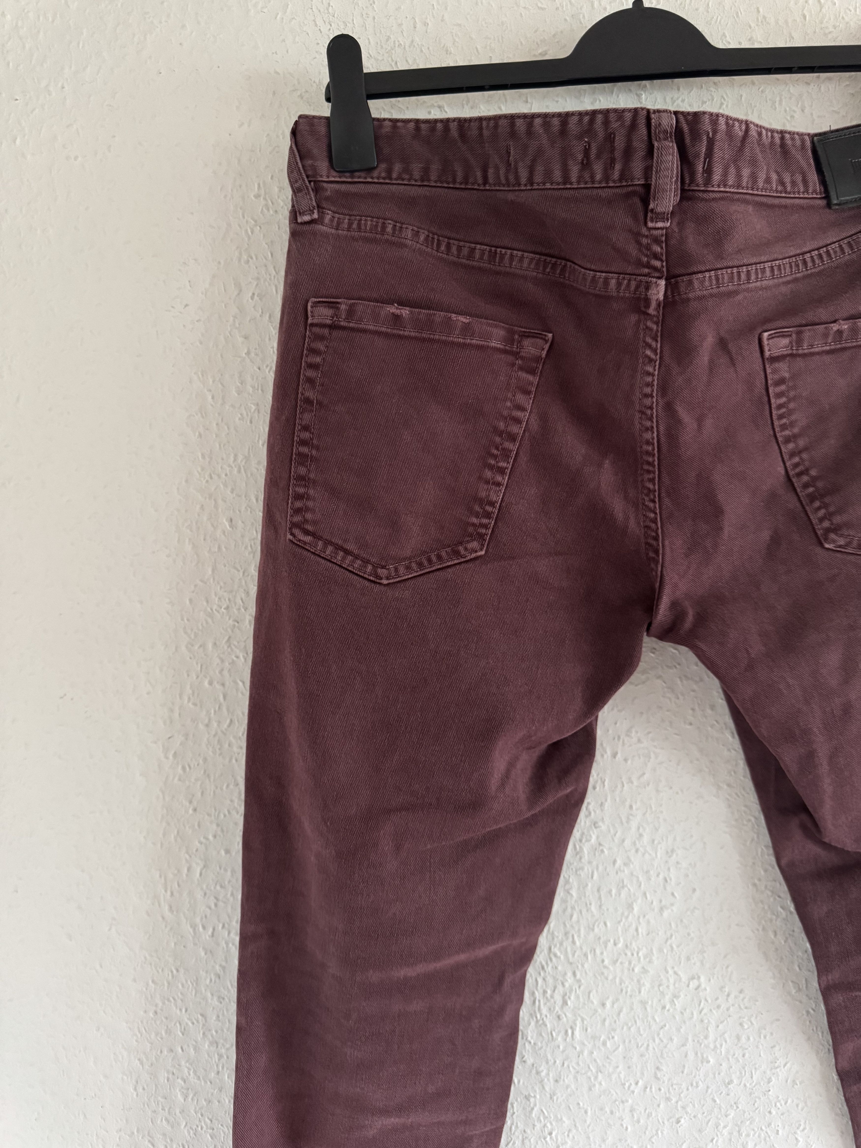 Just Cavalli Burgundy Distressed Slim Jeans Size US 33 - 14 Thumbnail