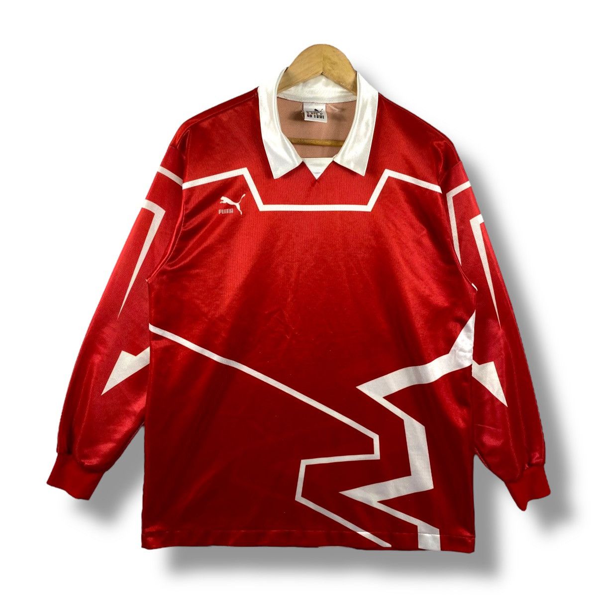 Puma × Vintage Vintage 80's PUMA Long Sleeve Jersey Large Size Size US L / EU 52-54 / 3 - 1 Thumbnail