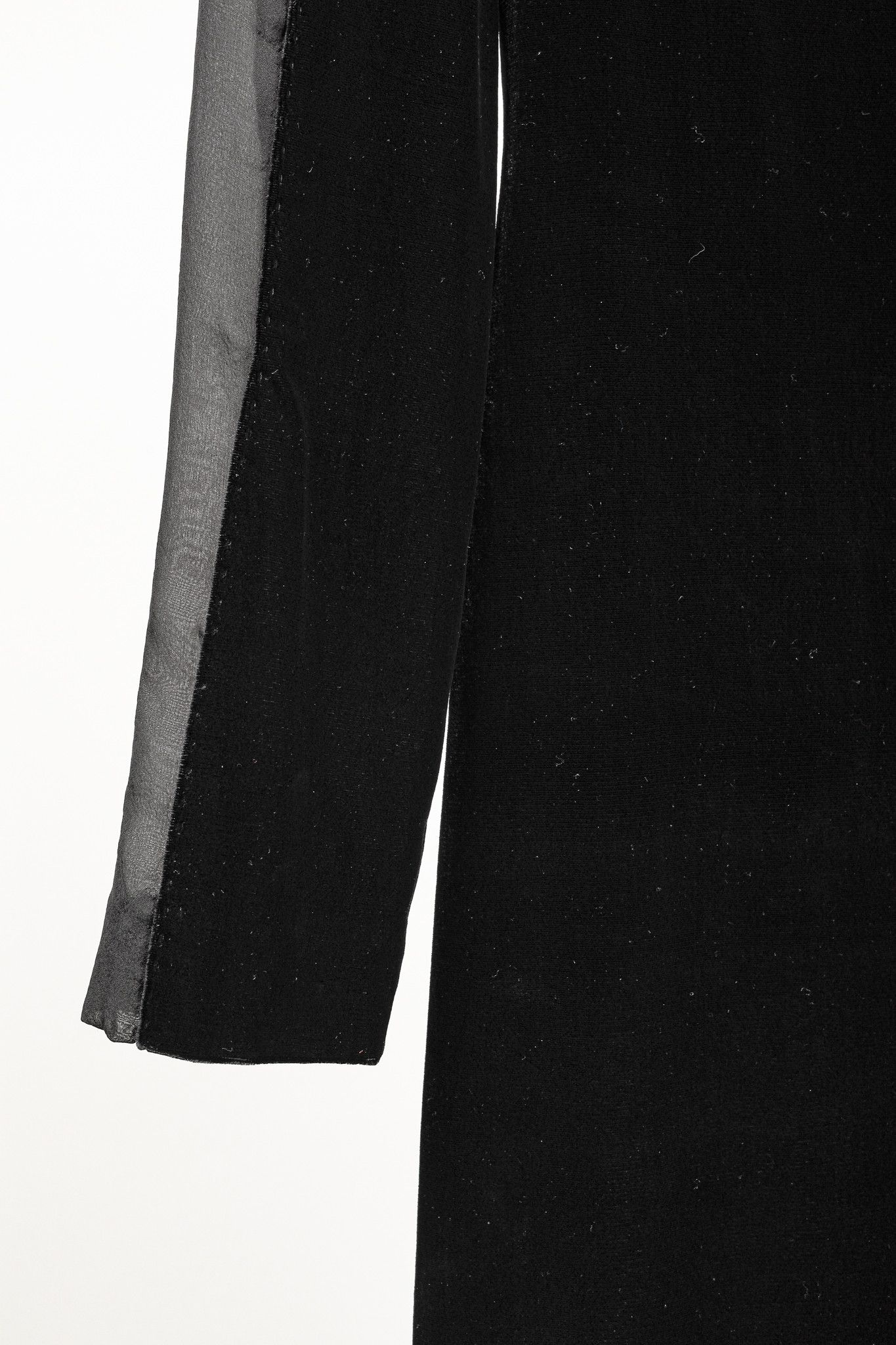 Jean Paul Gaultier Jean Paul Gaultier Black Velvet Sheer-Sleeve Midi Dress Size M / US 6-8 / IT 42-44 - 5 Thumbnail