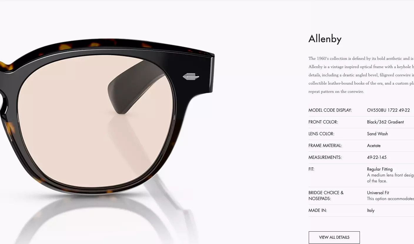 Oliver Peoples OLIVER PEOPLES ALLENBY 49mm Optical OV5508U Size ONE SIZE - 9 Thumbnail
