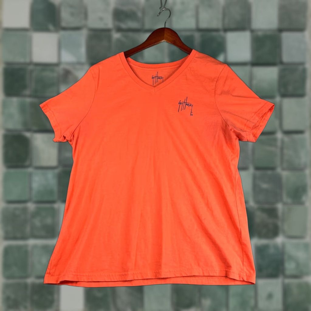 Guy Harvey Guy Harvey T Shirt Womens XL Orange Heart Fish Graphic Print Casual Ladies Size XL / US 12-14 / IT 48-50 - 1 Thumbnail