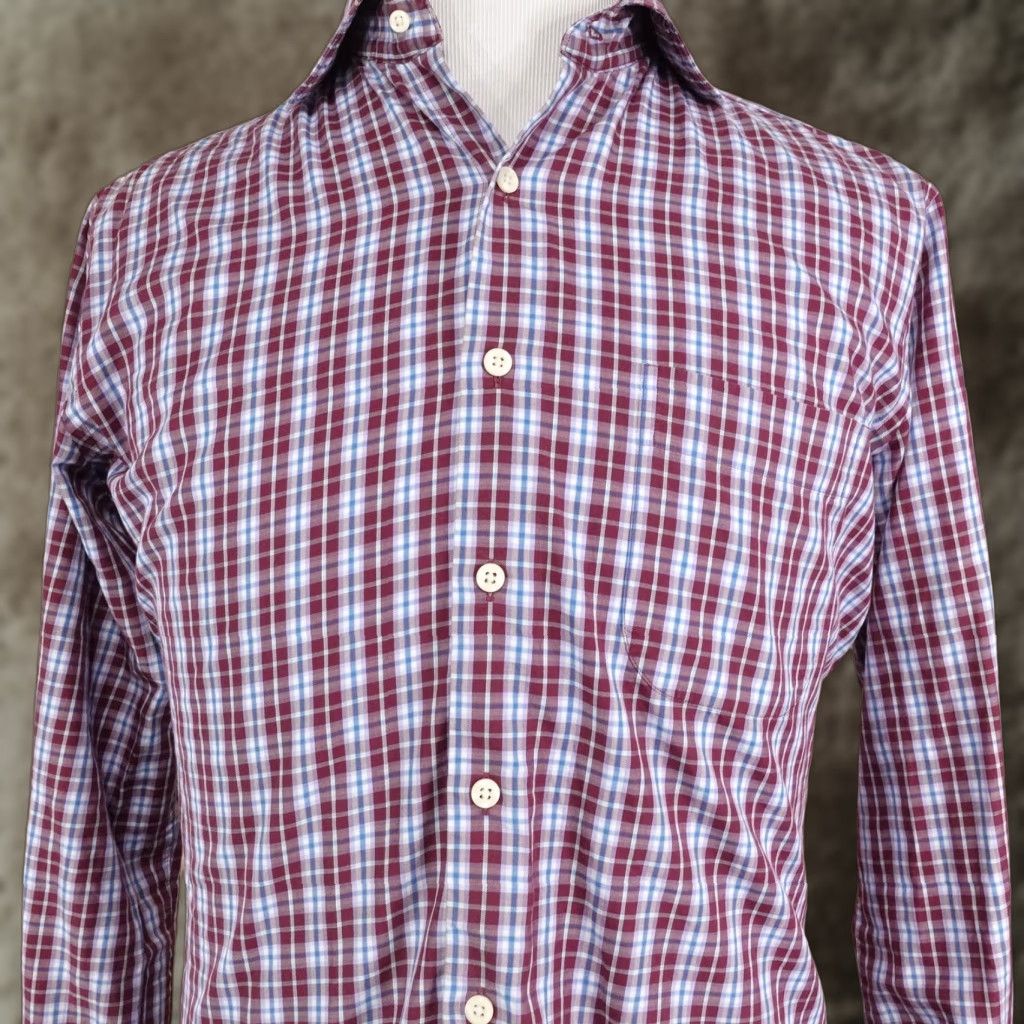 Peter Millar Peter Millar Shirt Mens M Red Plaid Long Sleeve Button-Up Cotton Regular Fit Size US M / EU 48-50 / 2 - 1 Thumbnail