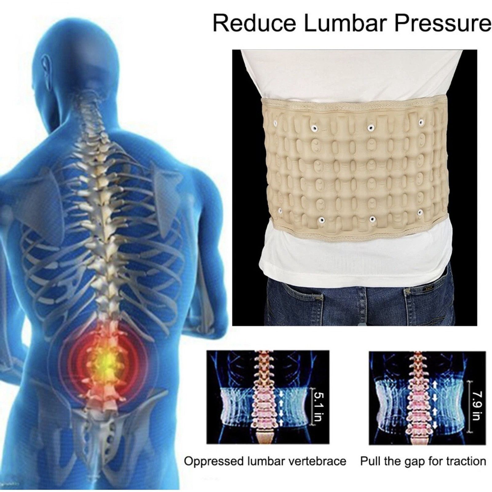 & Other Stories Decompression Belt Back Brace Lumbar Support ( ONLY BELT) Size ONE SIZE - 4 Thumbnail