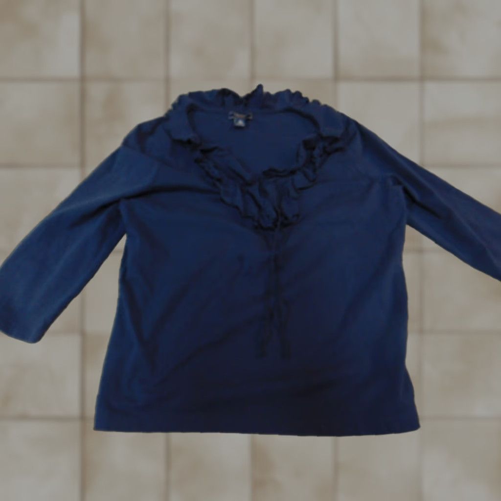 Chaps Chaps Blouse Shirt Women XL Blue Crew Neck Pullover Classic Casual Stretch Breathable Size XL / US 12-14 / IT 48-50 - 1 Thumbnail