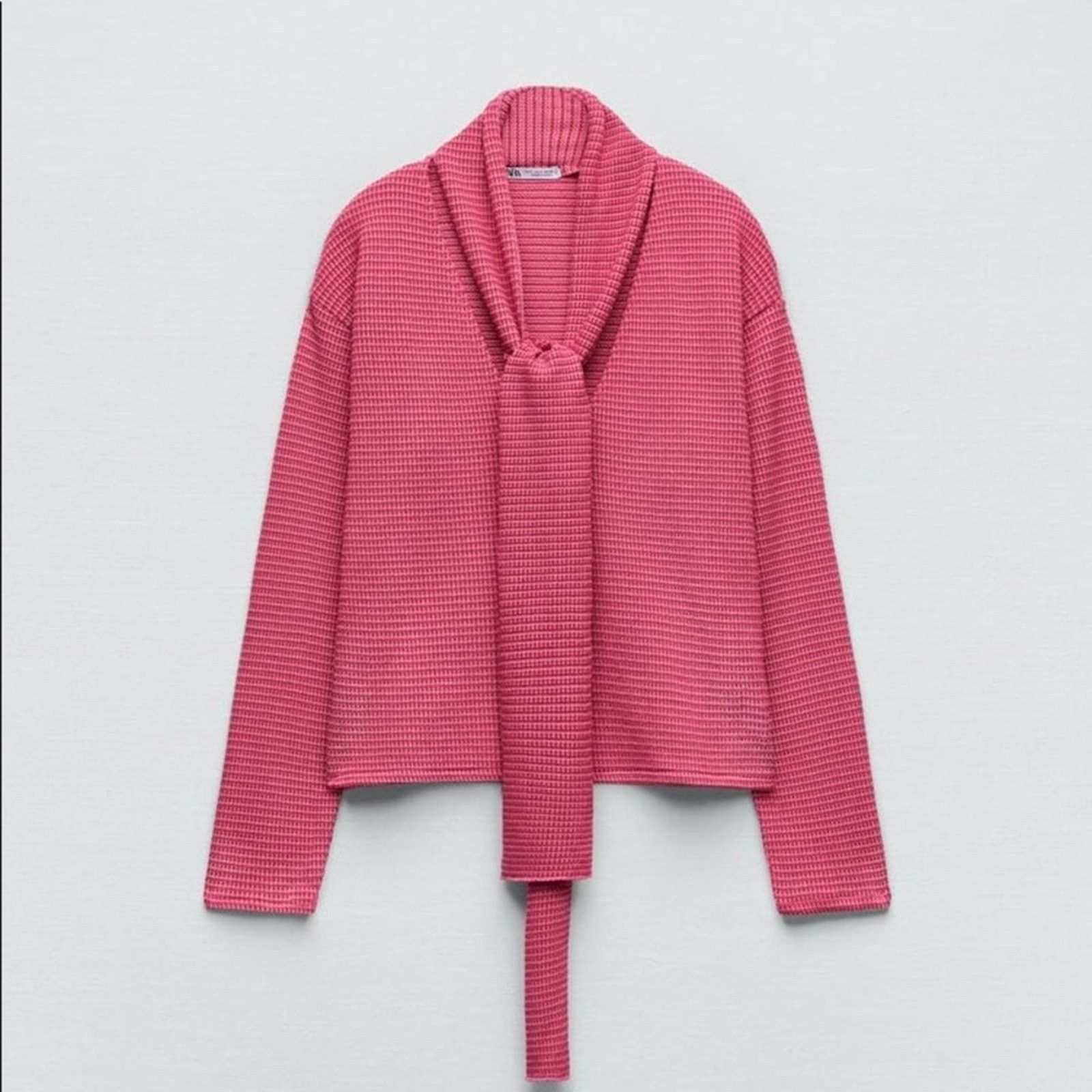 Zara ZARA STRIPED SWEATSHIRT WITH SCARF Size S / US 4 / IT 40 - 3 Thumbnail