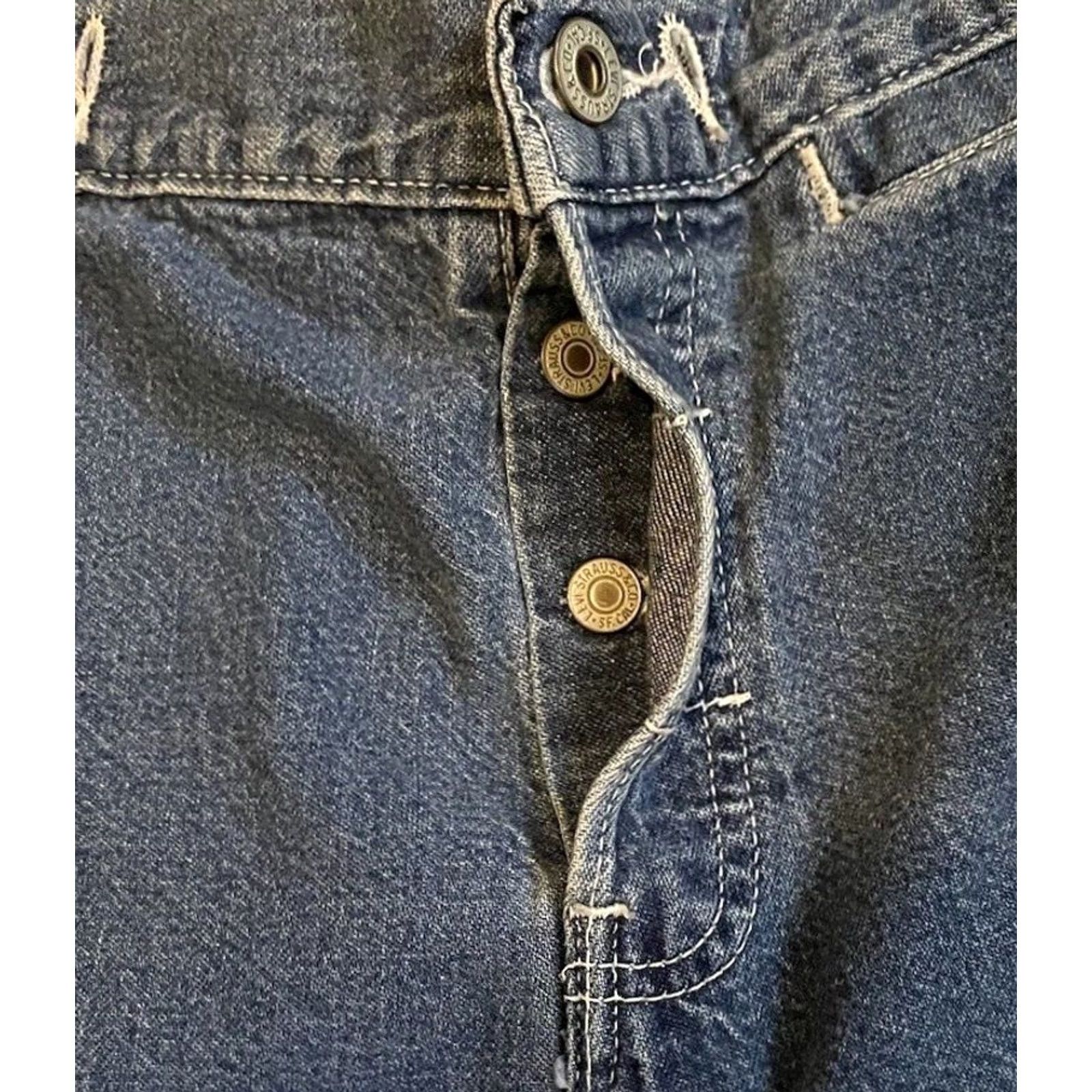 Vintage VINTAGE Levis Baggy Cargo Capri Jeans 33 24 Women Blue Big Pockets Striped 90s Y2K Retro Hip Hop Punk Logo Jeans Mens Womens Boys Girls Size 24" / US 00 / IT 34 - 6 Thumbnail