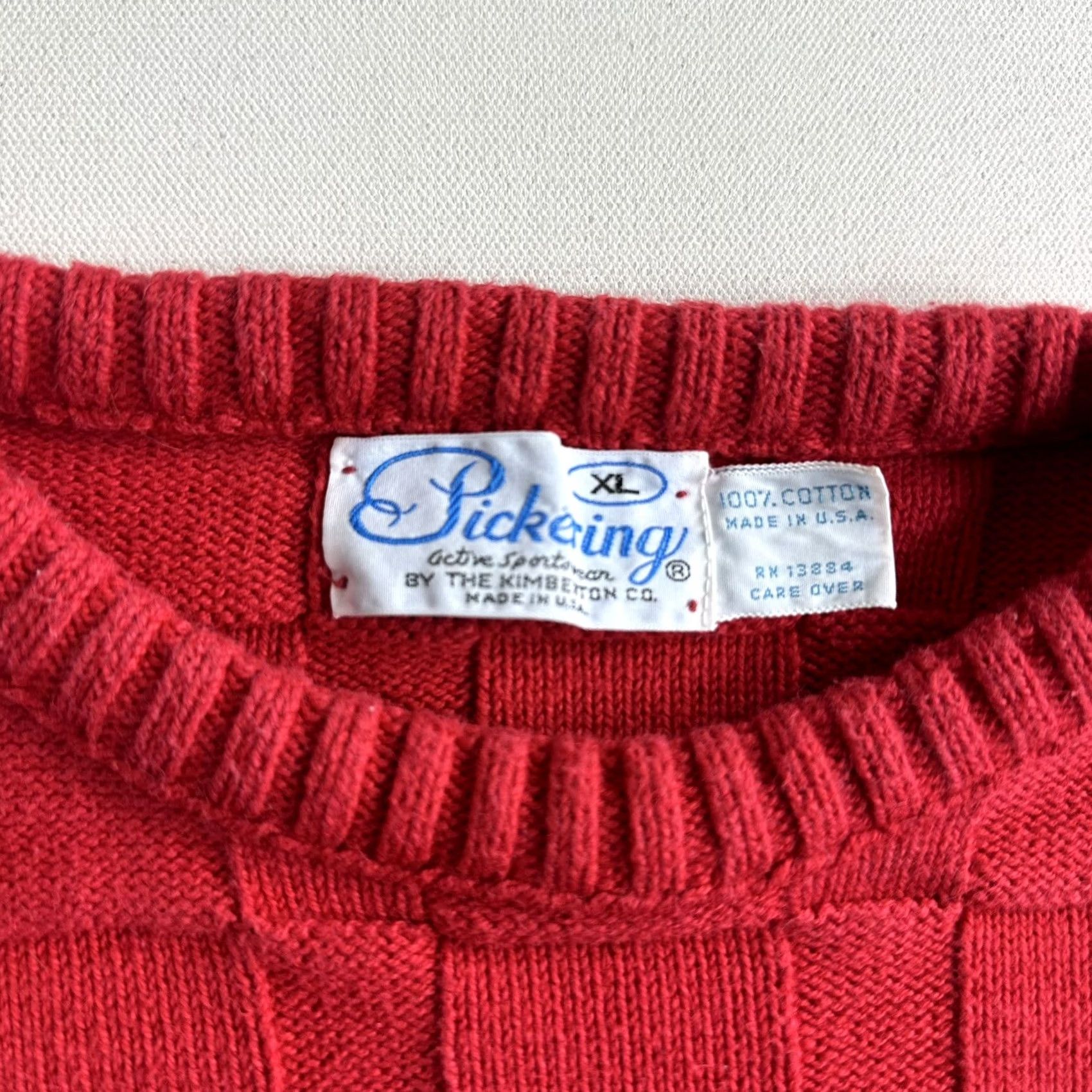 CO VINTAGE Pickering Kimberton Co Golf Club Crewneck Sweater Sportswear Mens XL red Cotton Knit Pullover Golf All Seasons Winter Summer Spring Fall Mens Size US XL / EU 56 / 4 - 5 Thumbnail