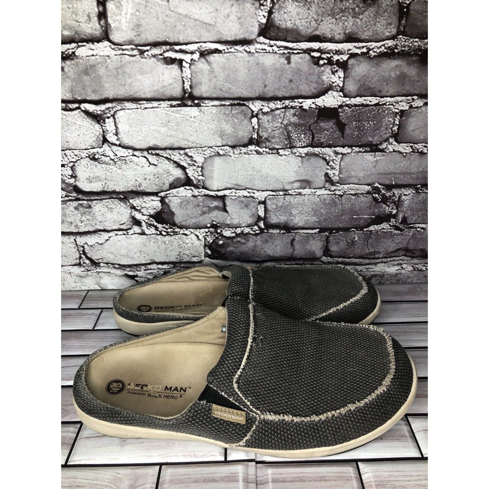 Other Gecko Man Walk Hero Arch Support Gray Canvas Fabric Mules Sh Size US 13 / EU 46 - 13 Thumbnail