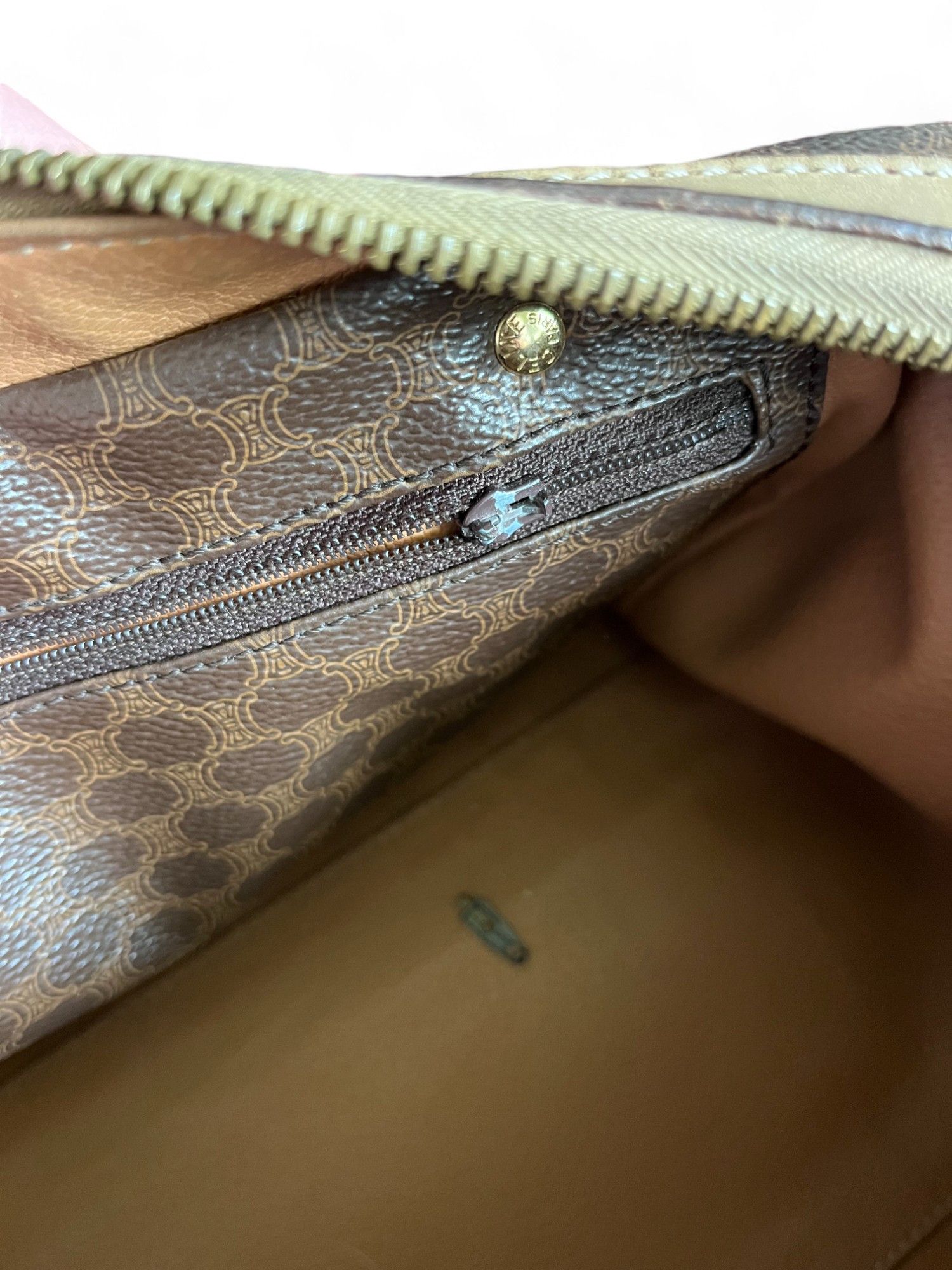 Celine Celine - Mini Boston Handbag Brown Beige Leather Monogram Size ONE SIZE - 10 Thumbnail