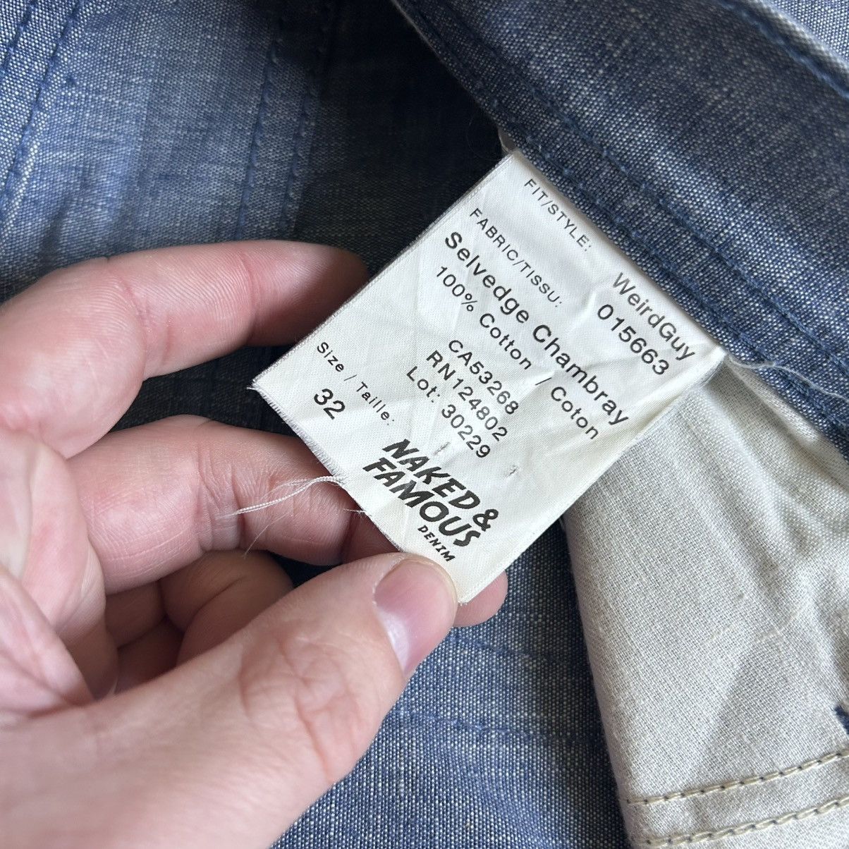 Naked & Famous 2013 Made in Canada 10 oz Selvedge Chambray Japanese Denim Size US 32 / EU 48 - 5 Thumbnail