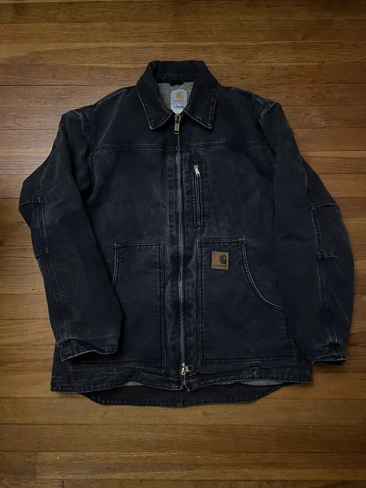Carhartt Vintage Distessed Faded Black C61 Jacket Size US M / EU 48-50 / 2 - 1 Thumbnail